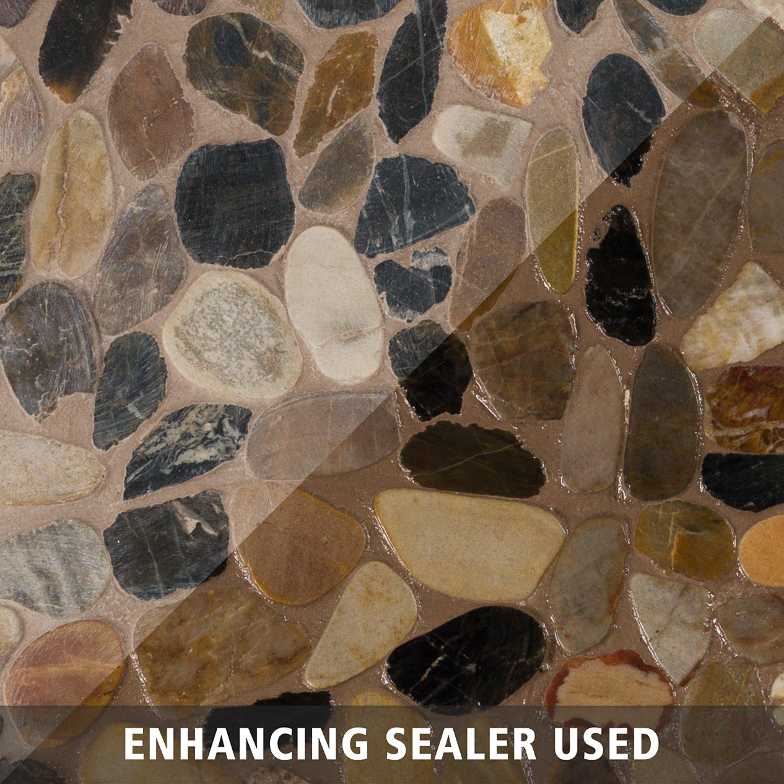 Flat Mixed Pebble Honed Stone Mosaic