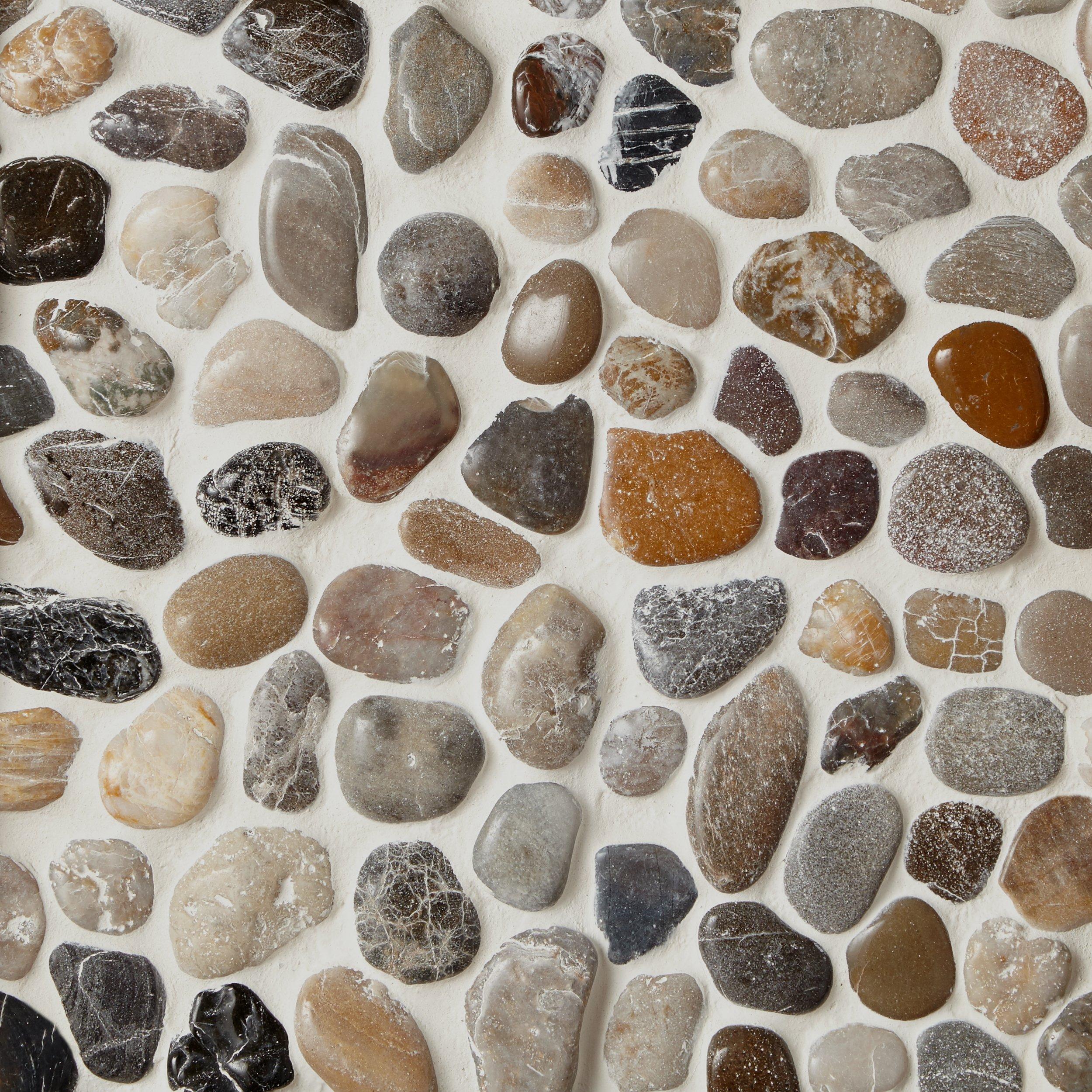 Round Mixed High Polished Pebble Mosaic