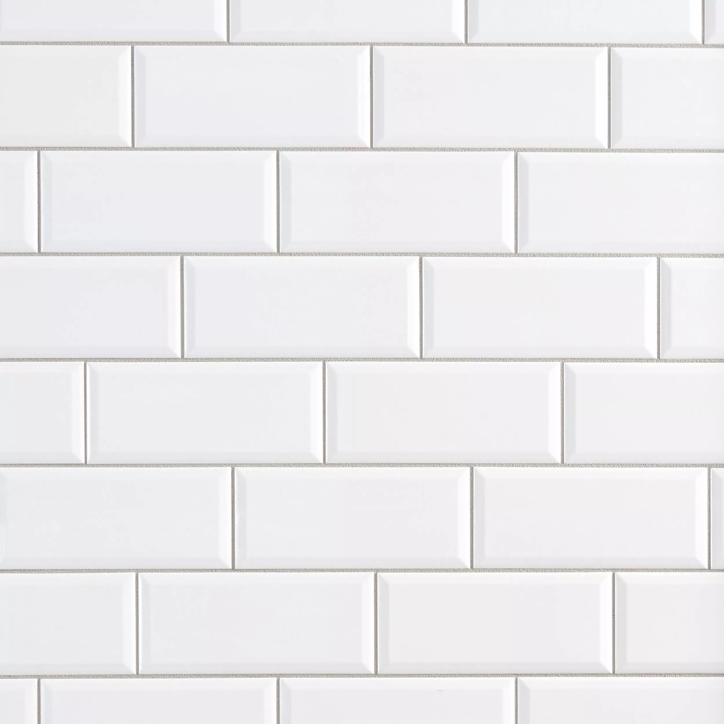 Bright White Ice Beveled Ceramic Wall Tile