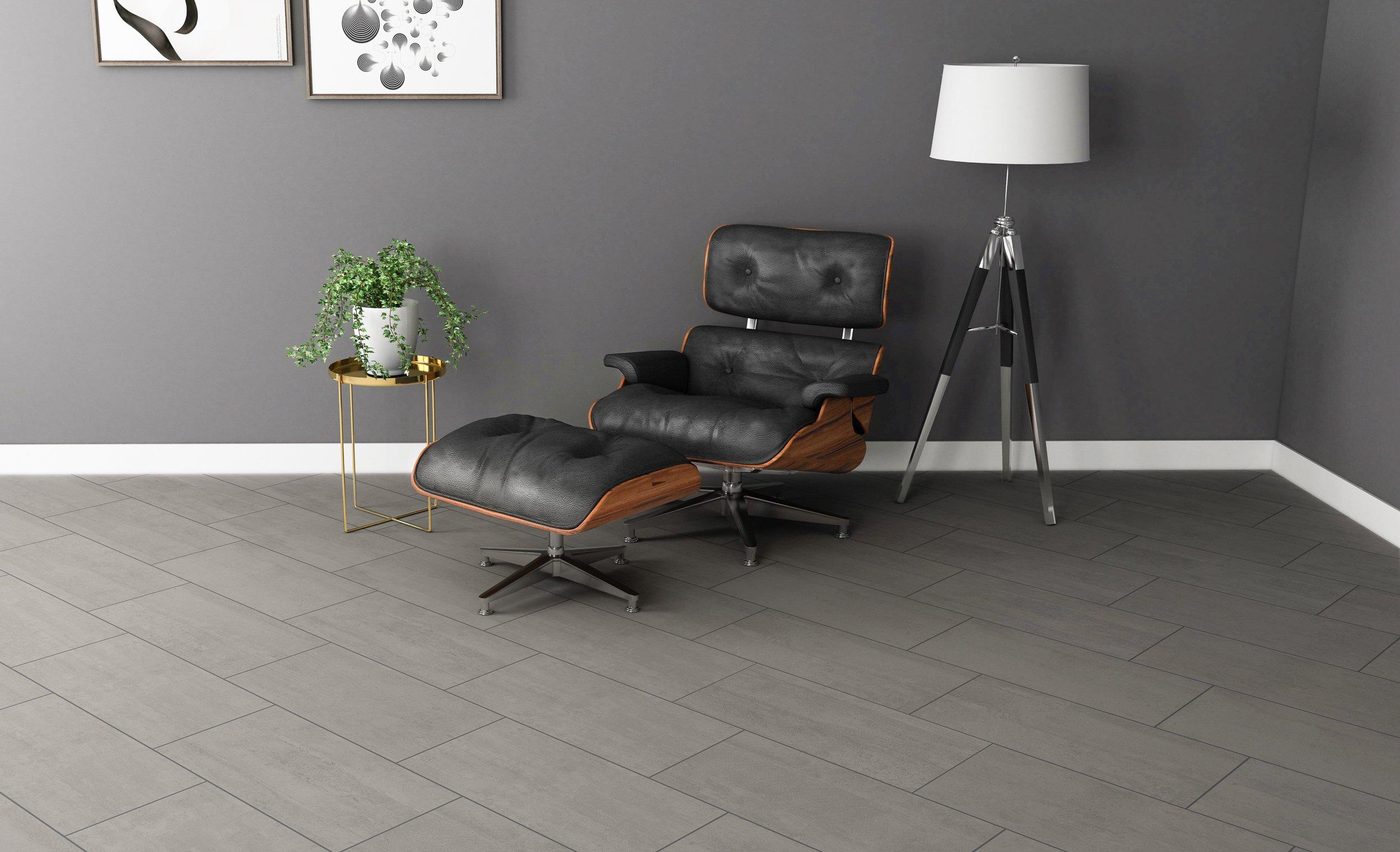 dark gray ceramic tile floor