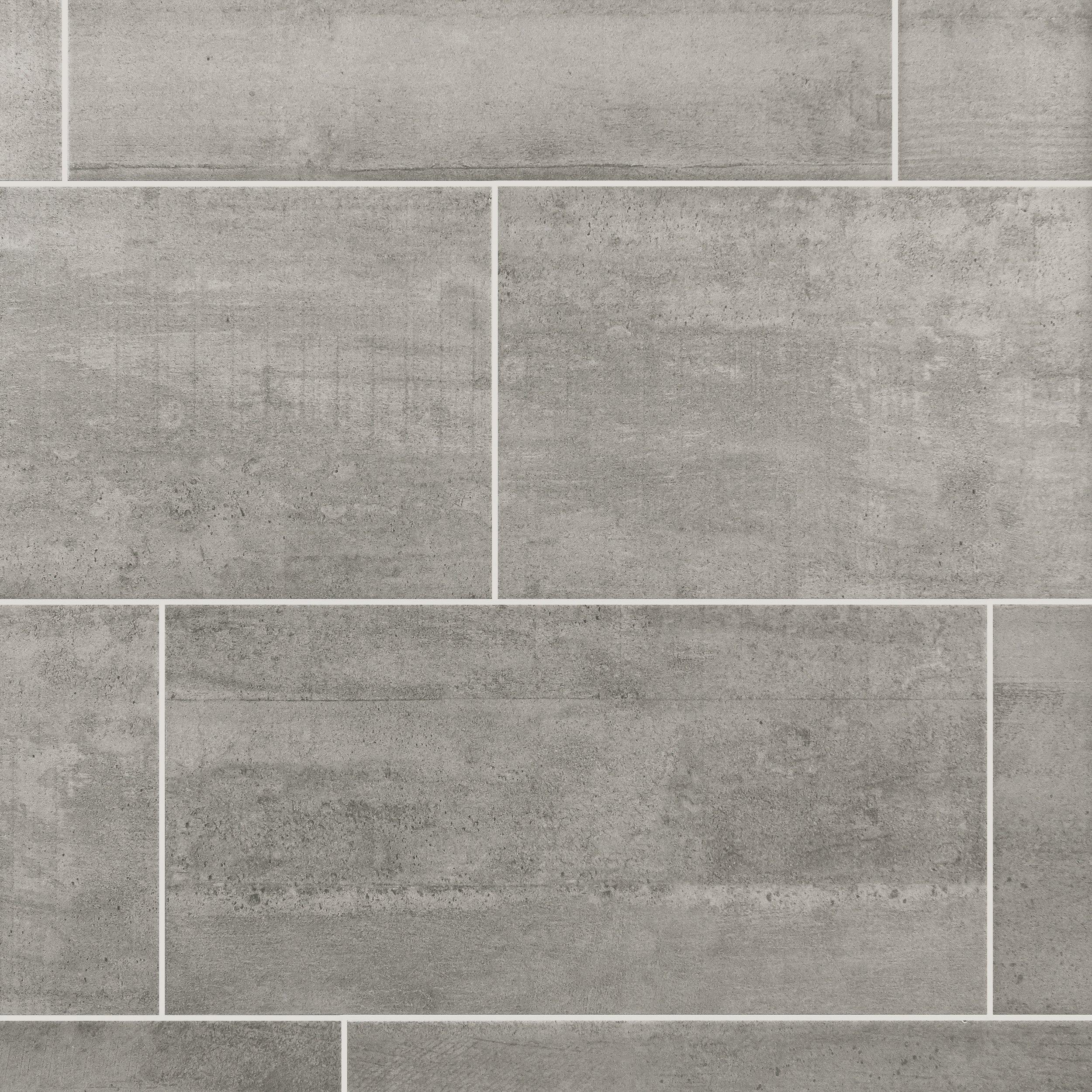 Concrete Gray Ceramic Tile Floor And, Gray Tile Floor