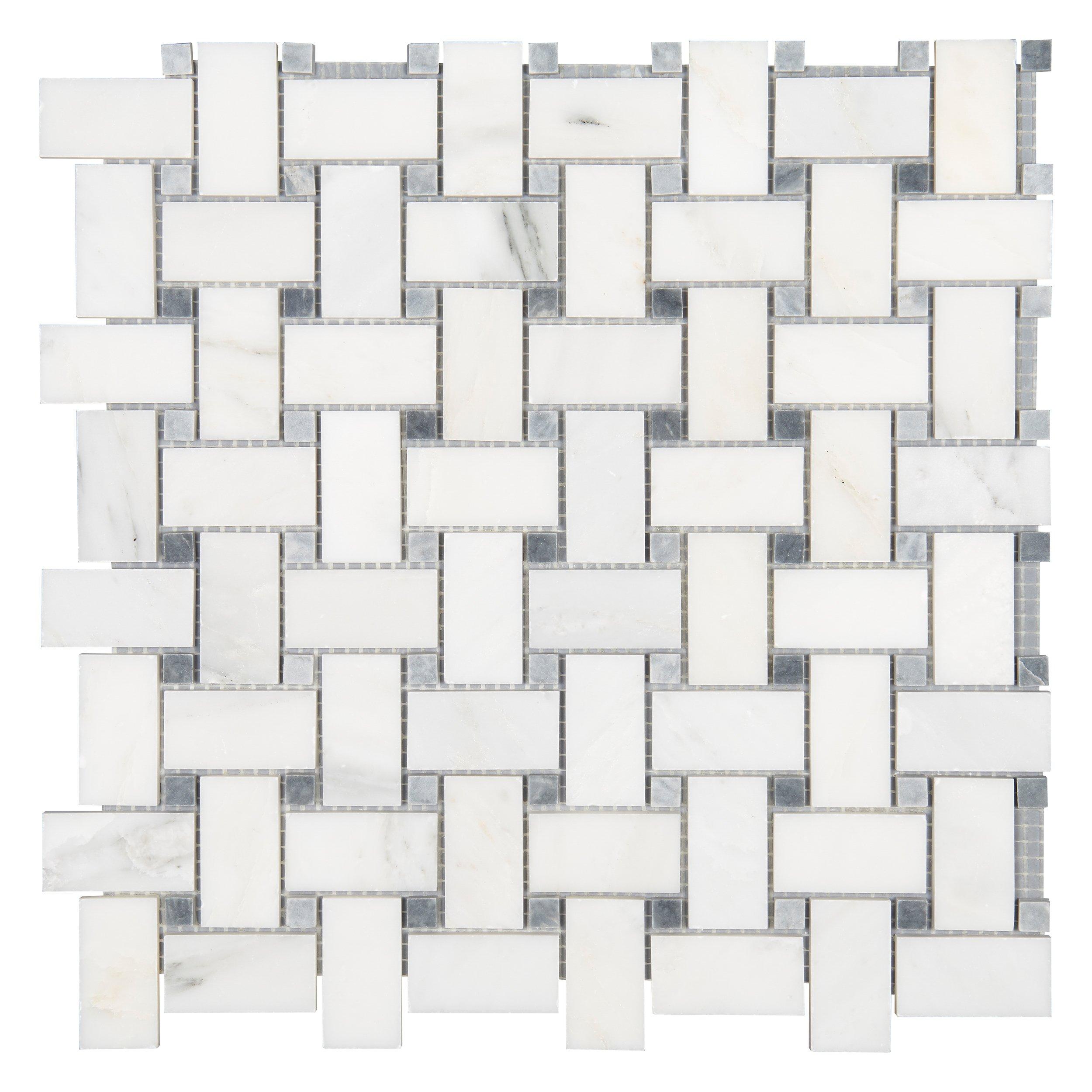 Carrara White Basket Weave Marble Mosaic - 12 X 12 - 100139104 | Floor ...