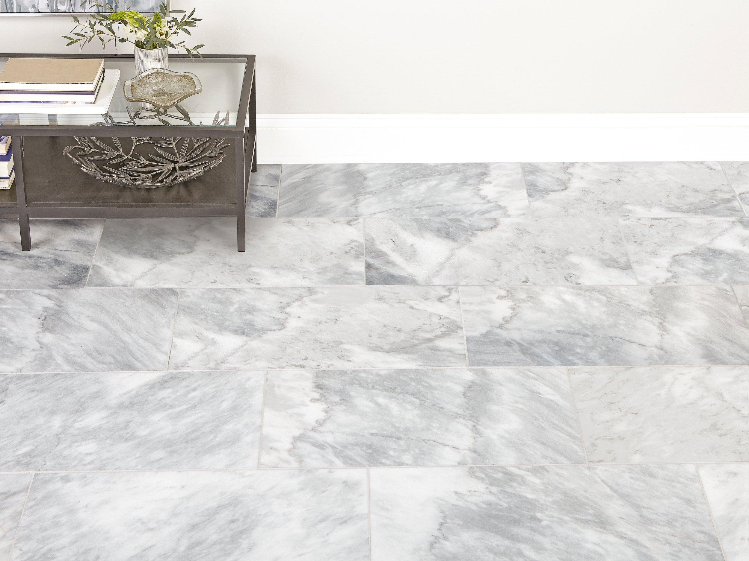 Ocean Silver Polished Marble Tile
