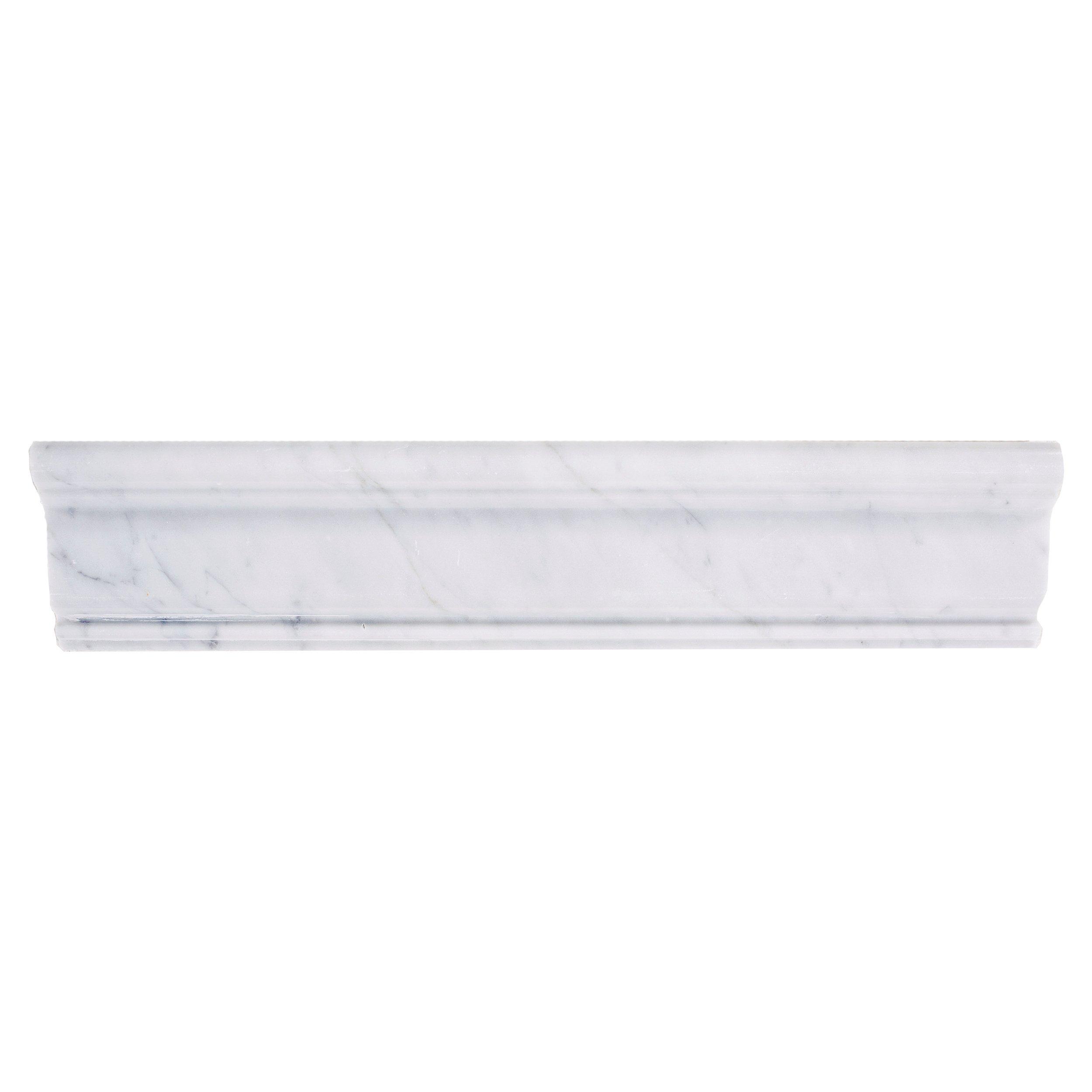 Bianco Carrara Polished Marble Chair Rail