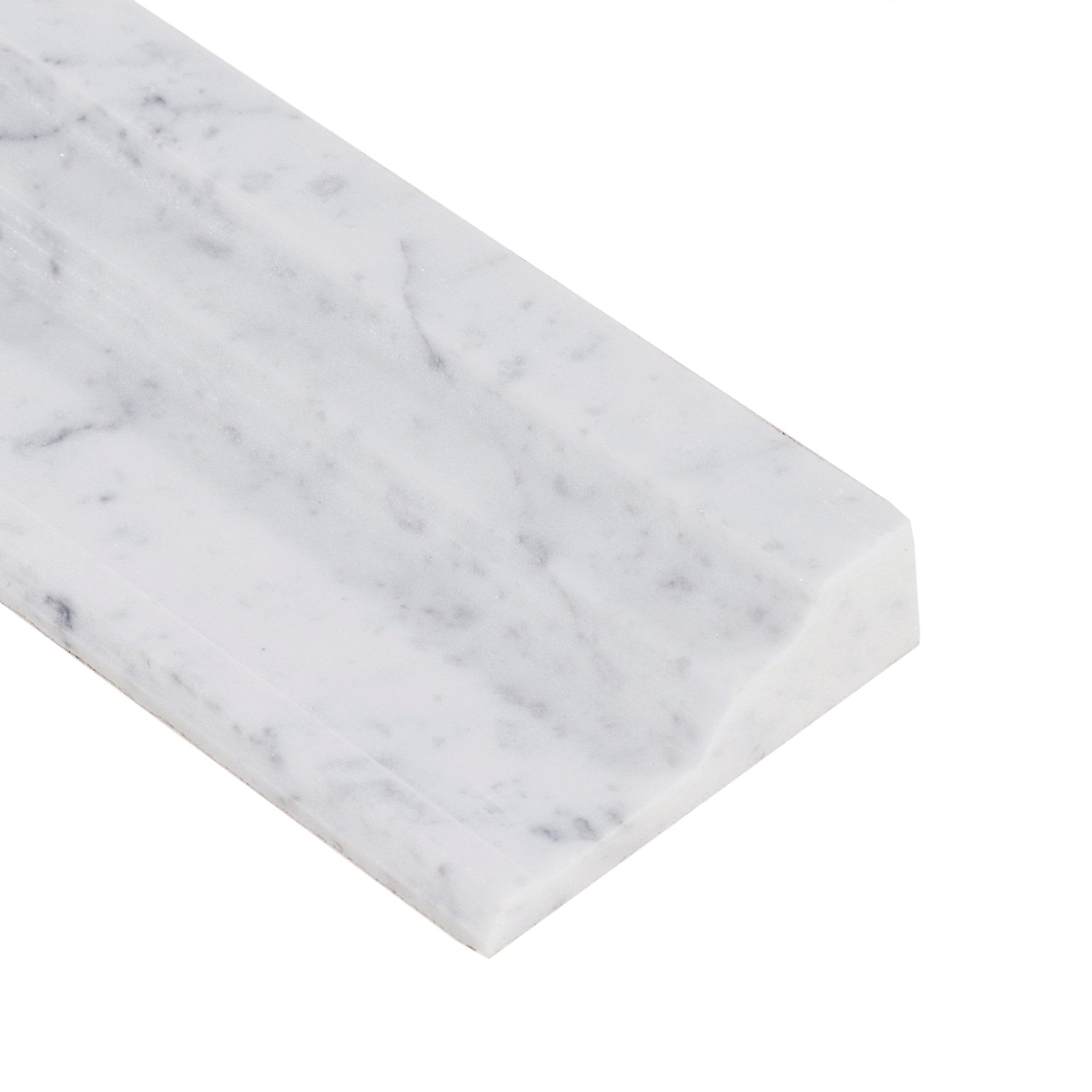 Bianco Carrara Marble Base Molding 5 x 12 100156496 Floor and Decor
