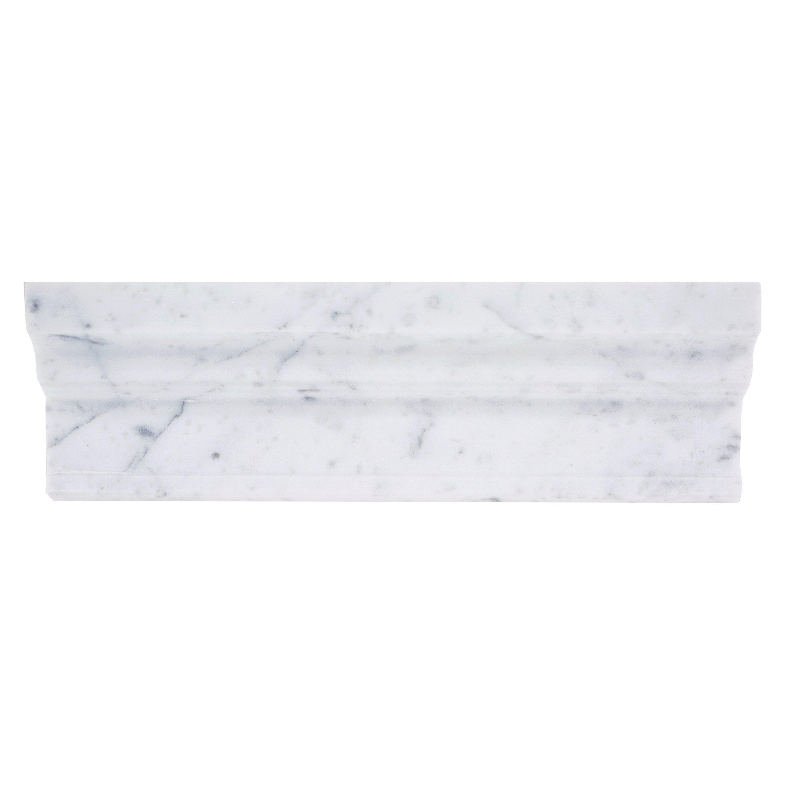 Bianco Carrara Polished Marble Crown Molding
