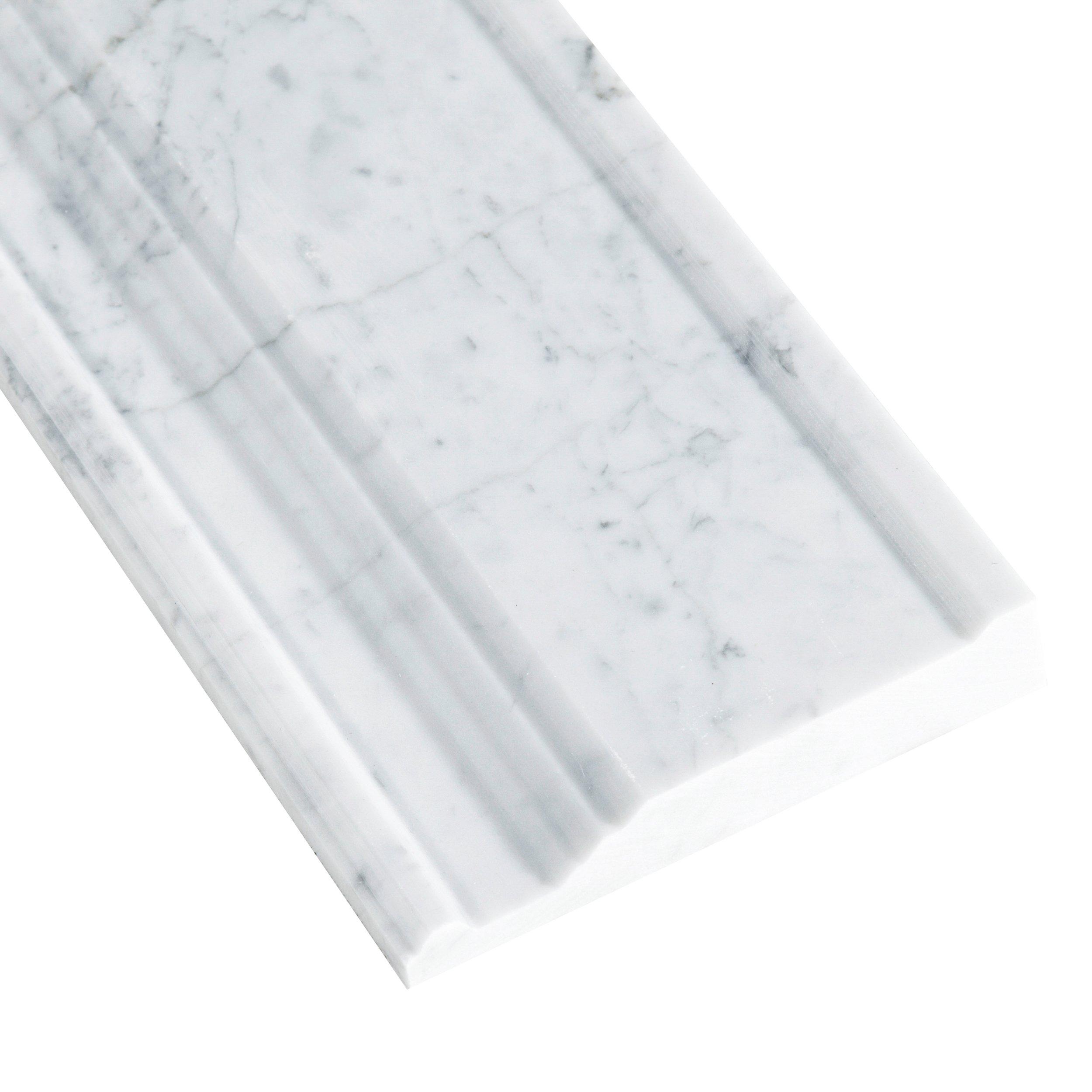 Thassos Marble Base Molding 5 x 12 100156538 Floor and Decor