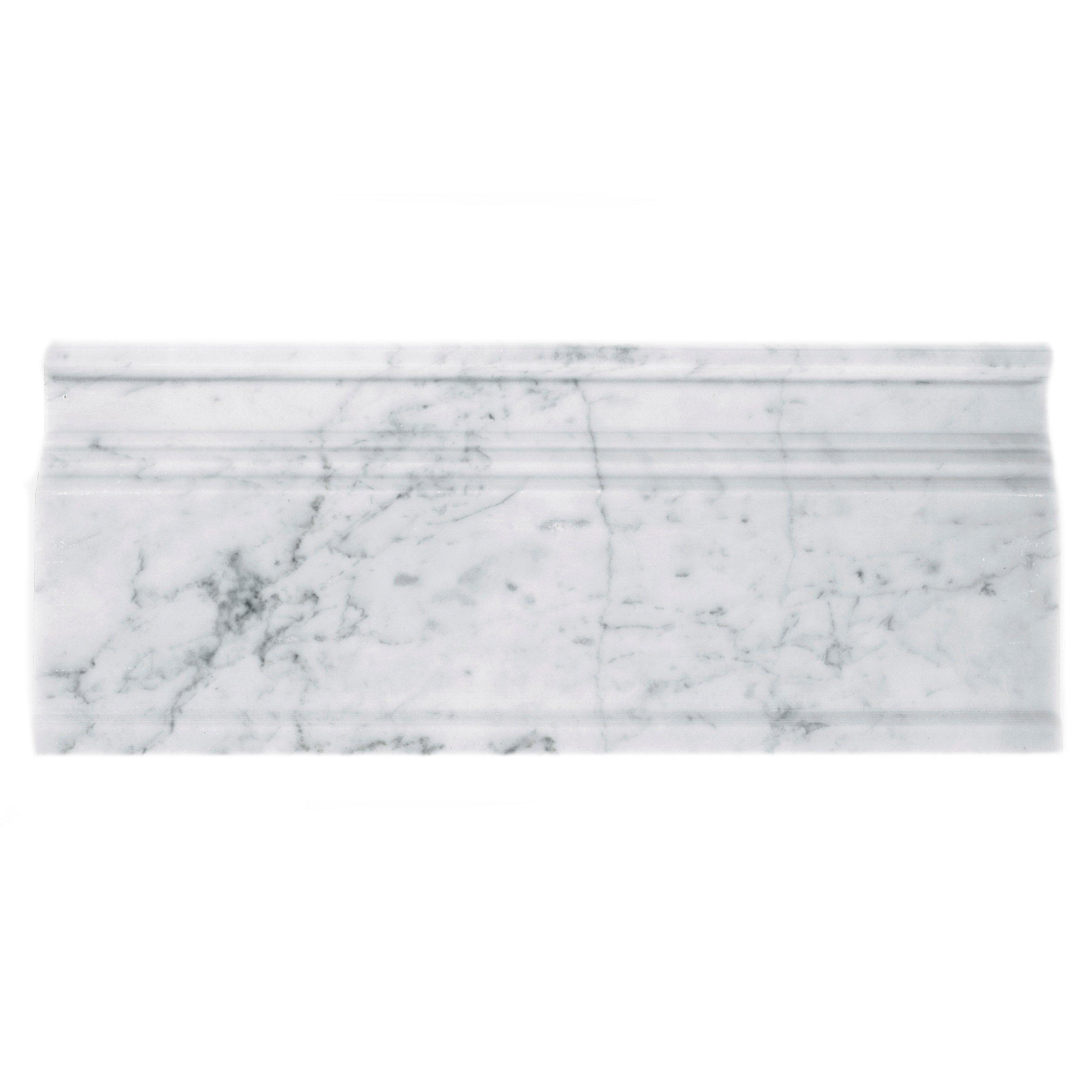 Bianco Carrara Polished Marble Base Molding