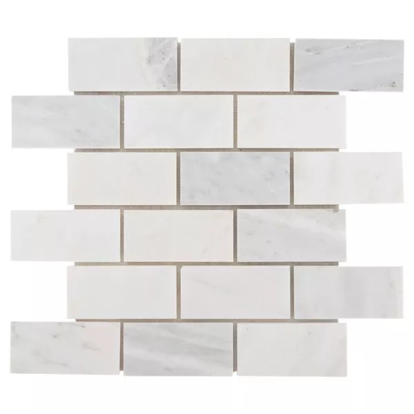 SAMP Carrara White Brick Marble Mosaic | Floor and Decor