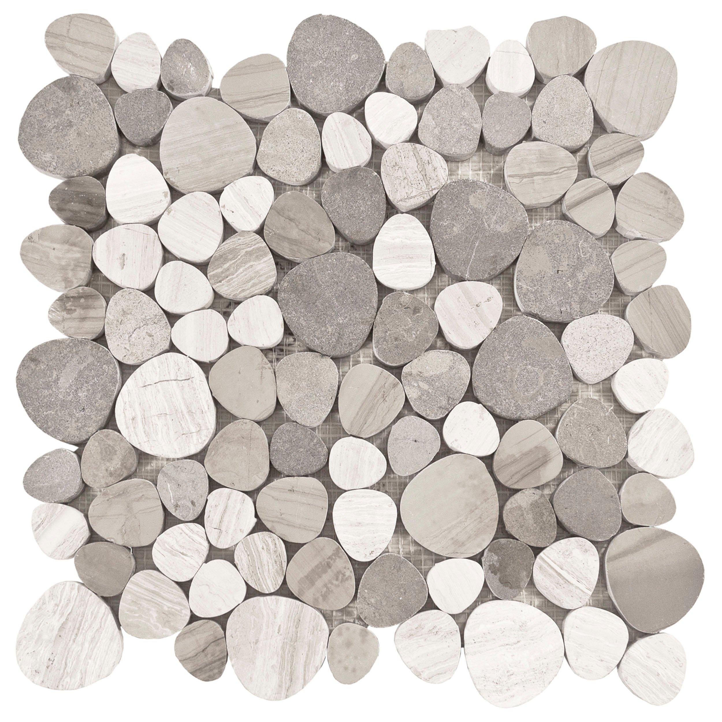 Samp Gubbio Honed Pebblestone Marble Mosaic Floor And Decor 7998