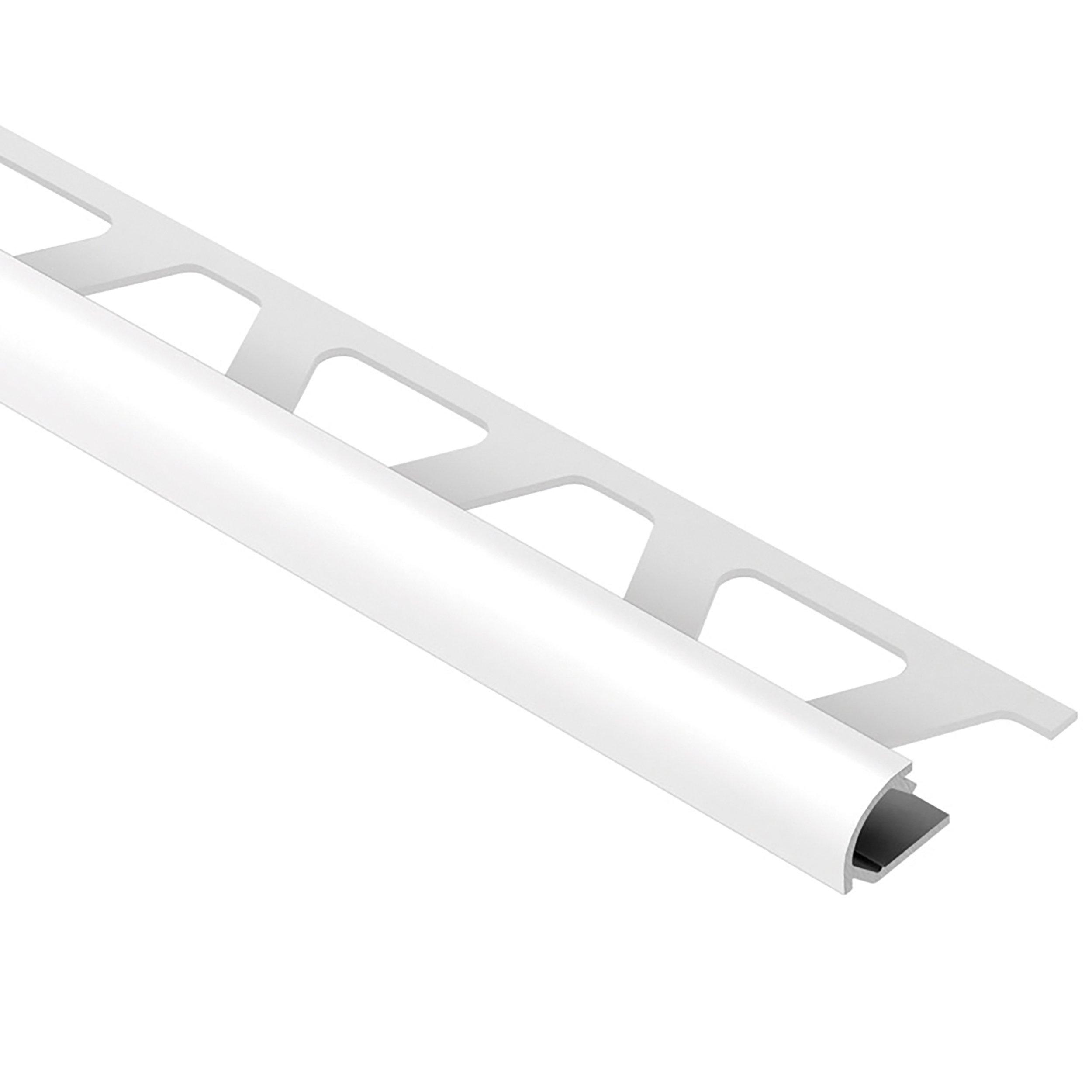 Schluter Rondec Bullnose Trim 3/8in. Aluminum Bright White