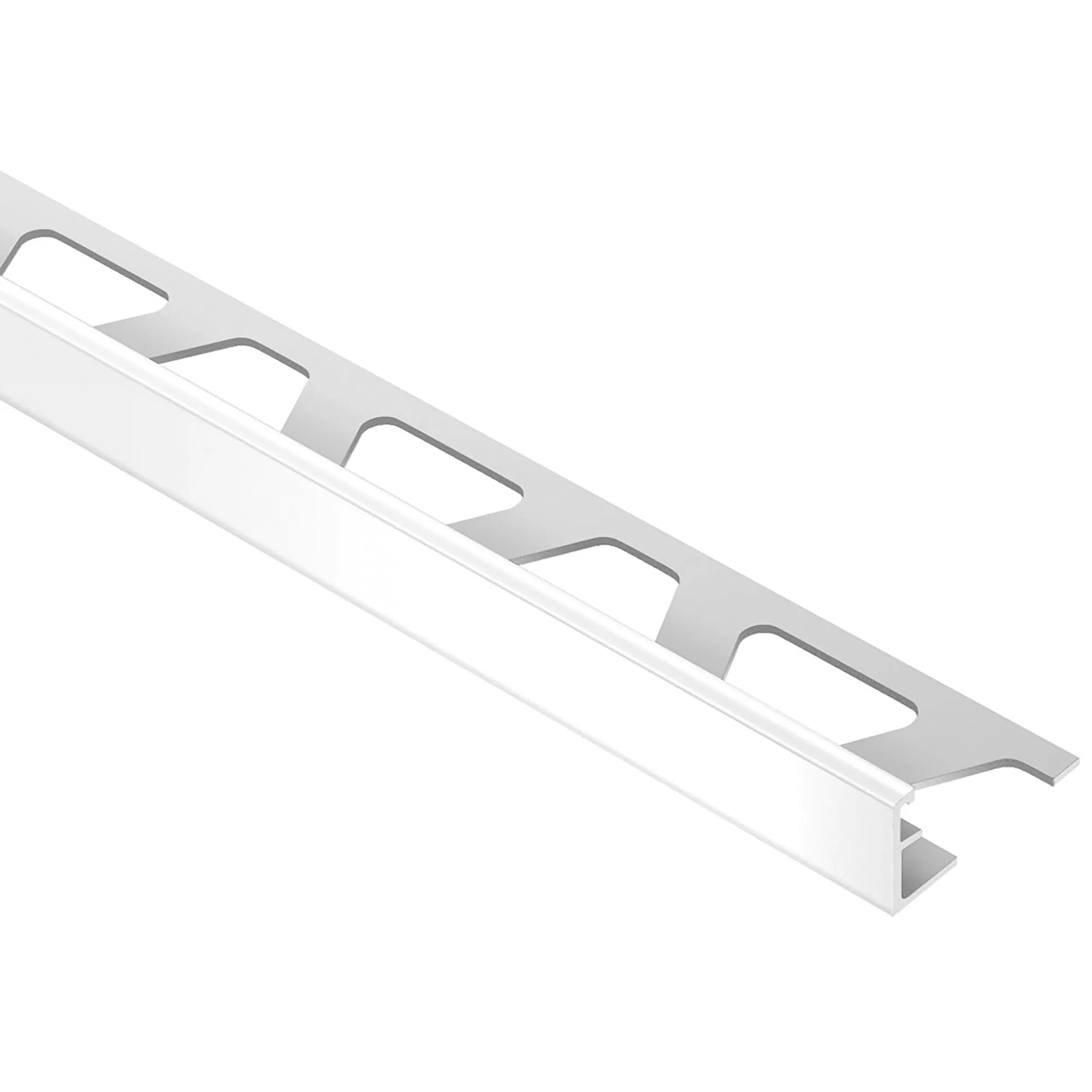 Schluter-Jolly Edge Trim 3/8in. In Bright White Color-Coated Aluminum