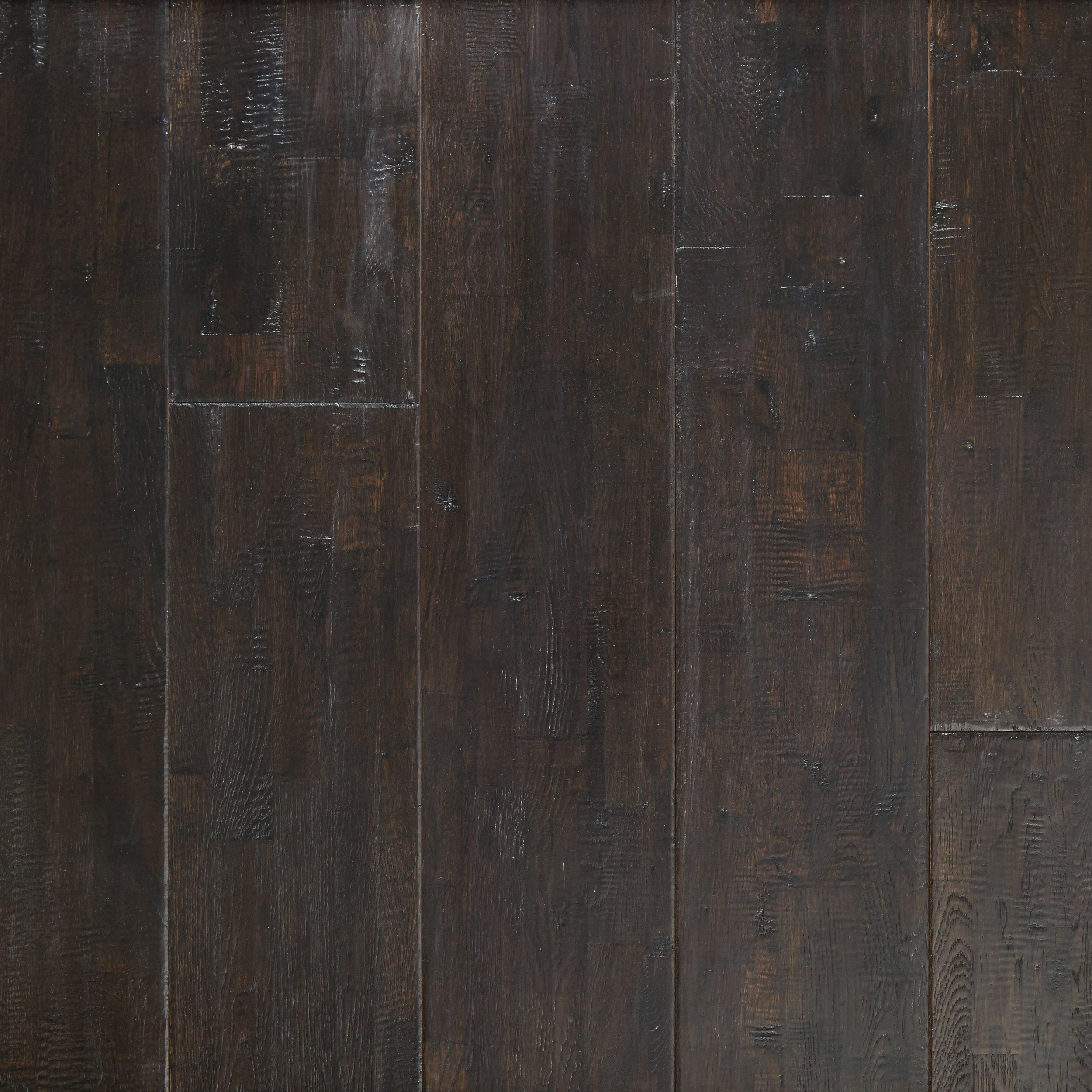 Mirren Gray Oak Hand Scraped Wire Brushed Solid Hardwood Hardwood Floor