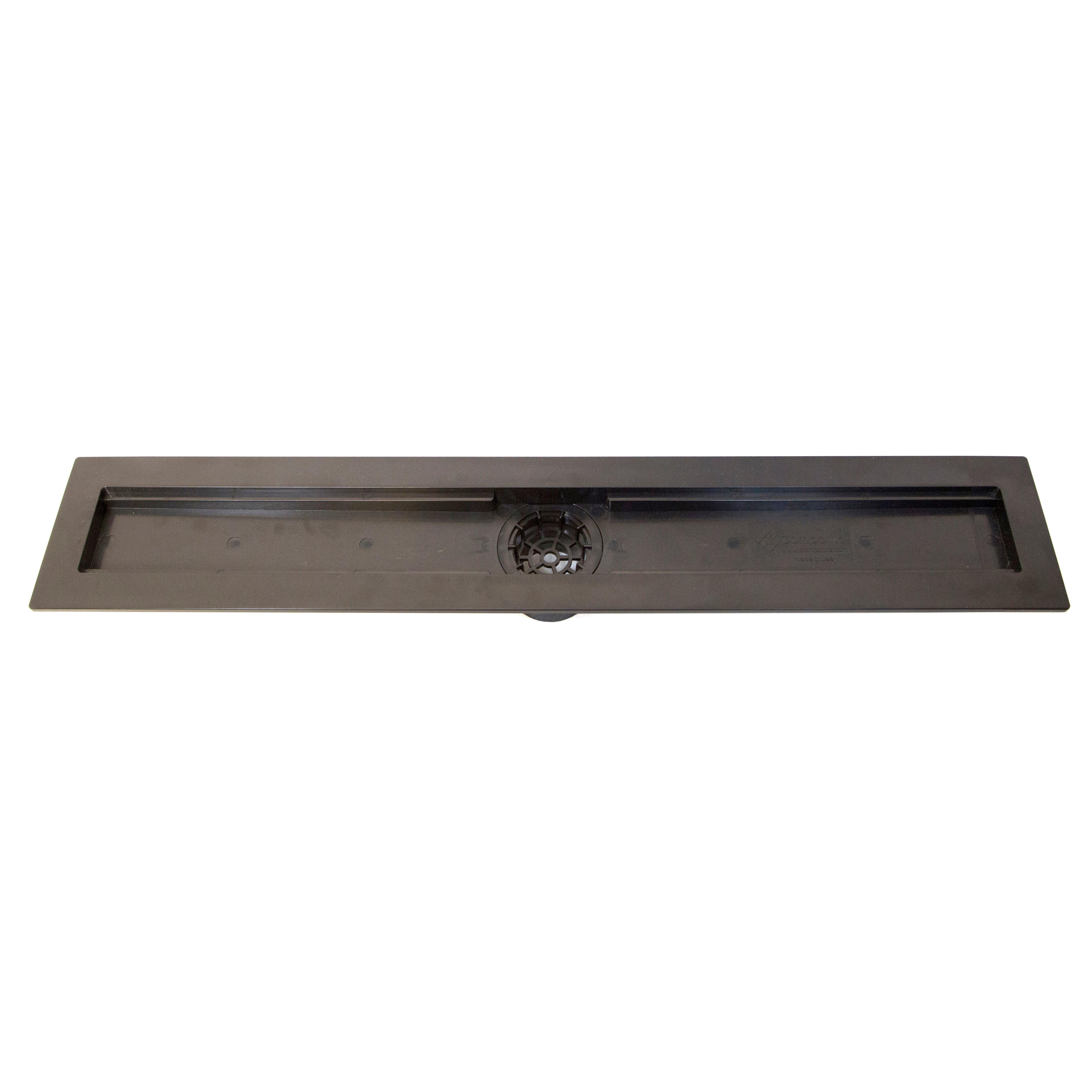 Compotite 24in. Linear Drain Body Black ABS Linear Shower Drain