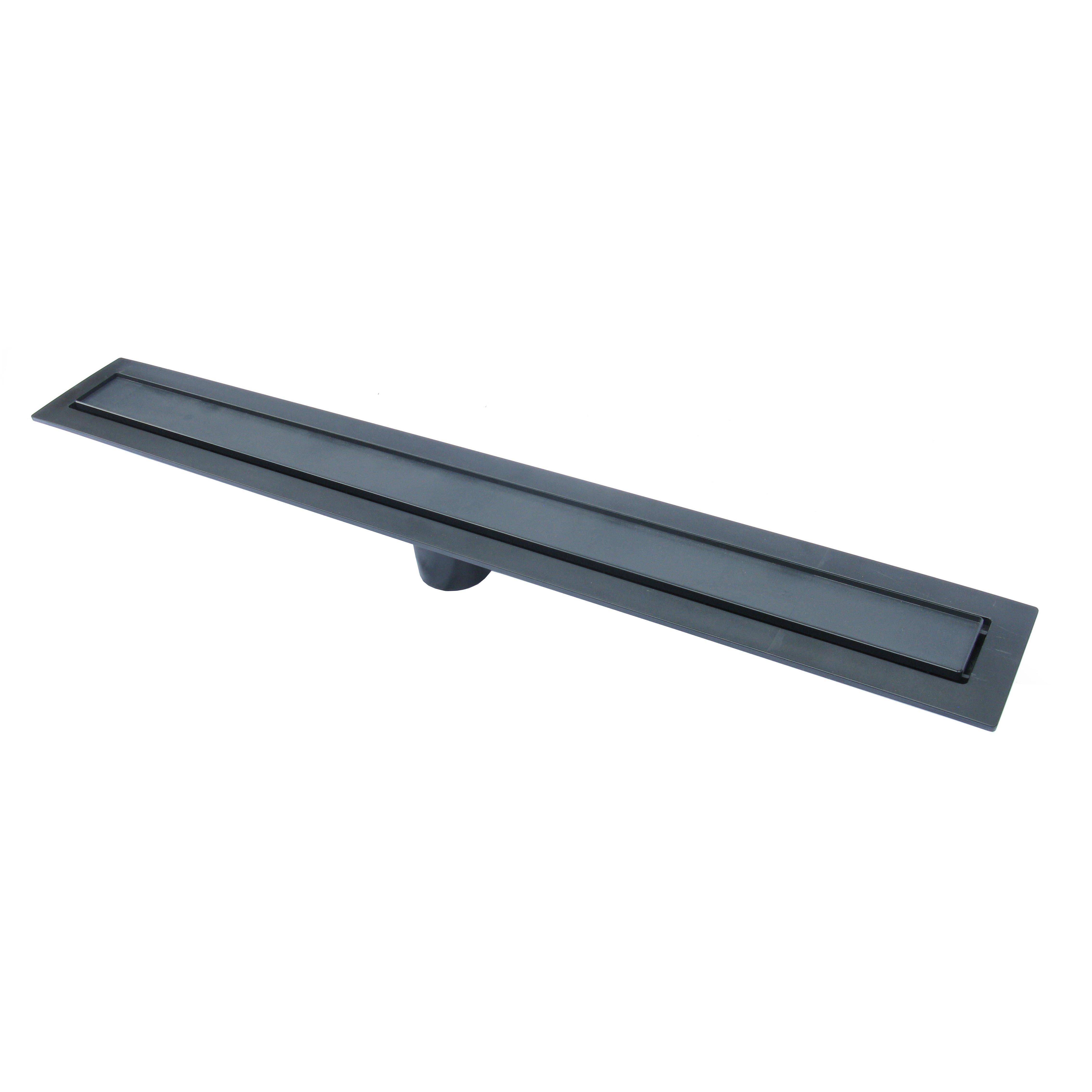 Compotite 24in. Tile-in Top Black ABS Linear Drain Cover Plate