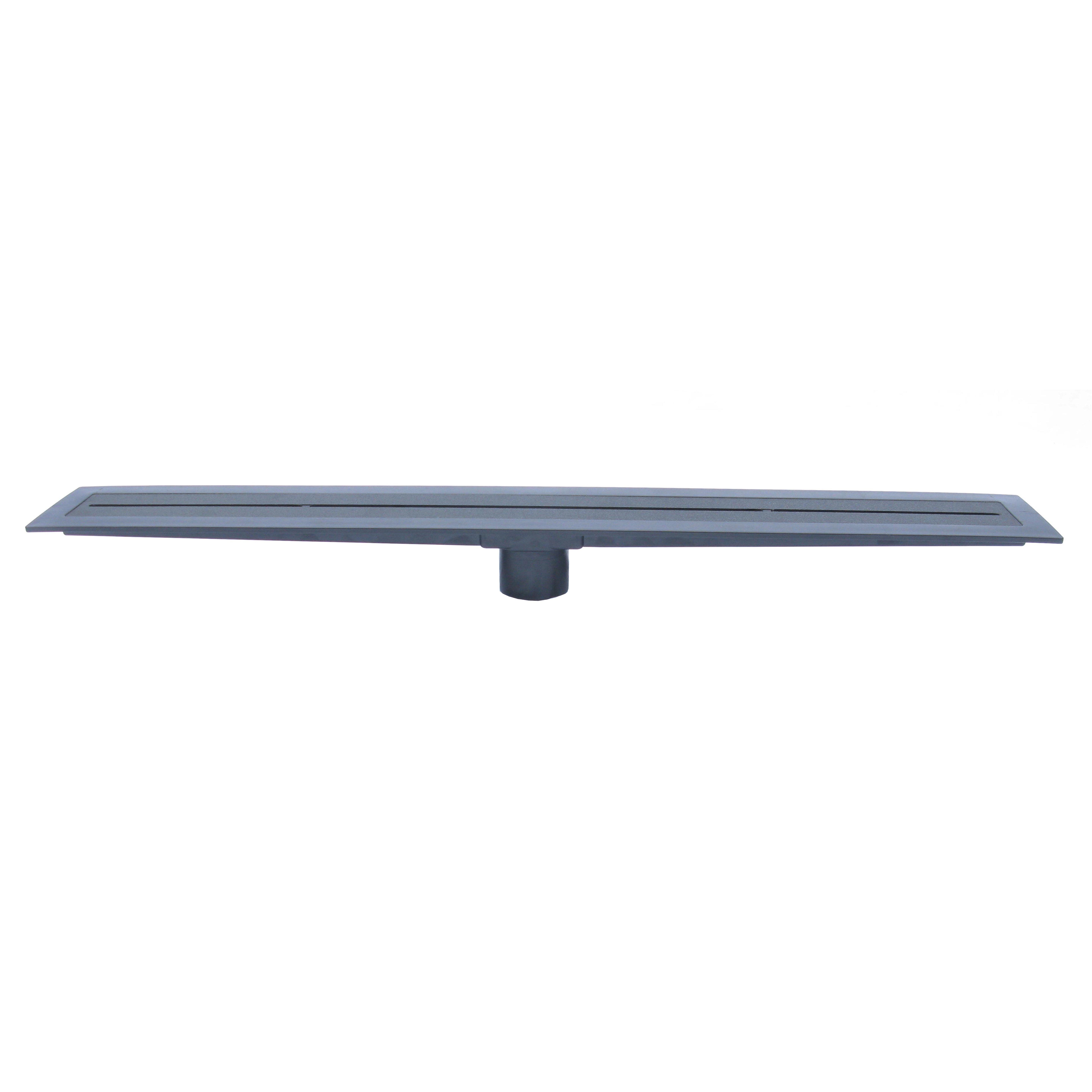 Compotite 24in. Tile-Over Top Black ABS Linear Drain Cover Plate