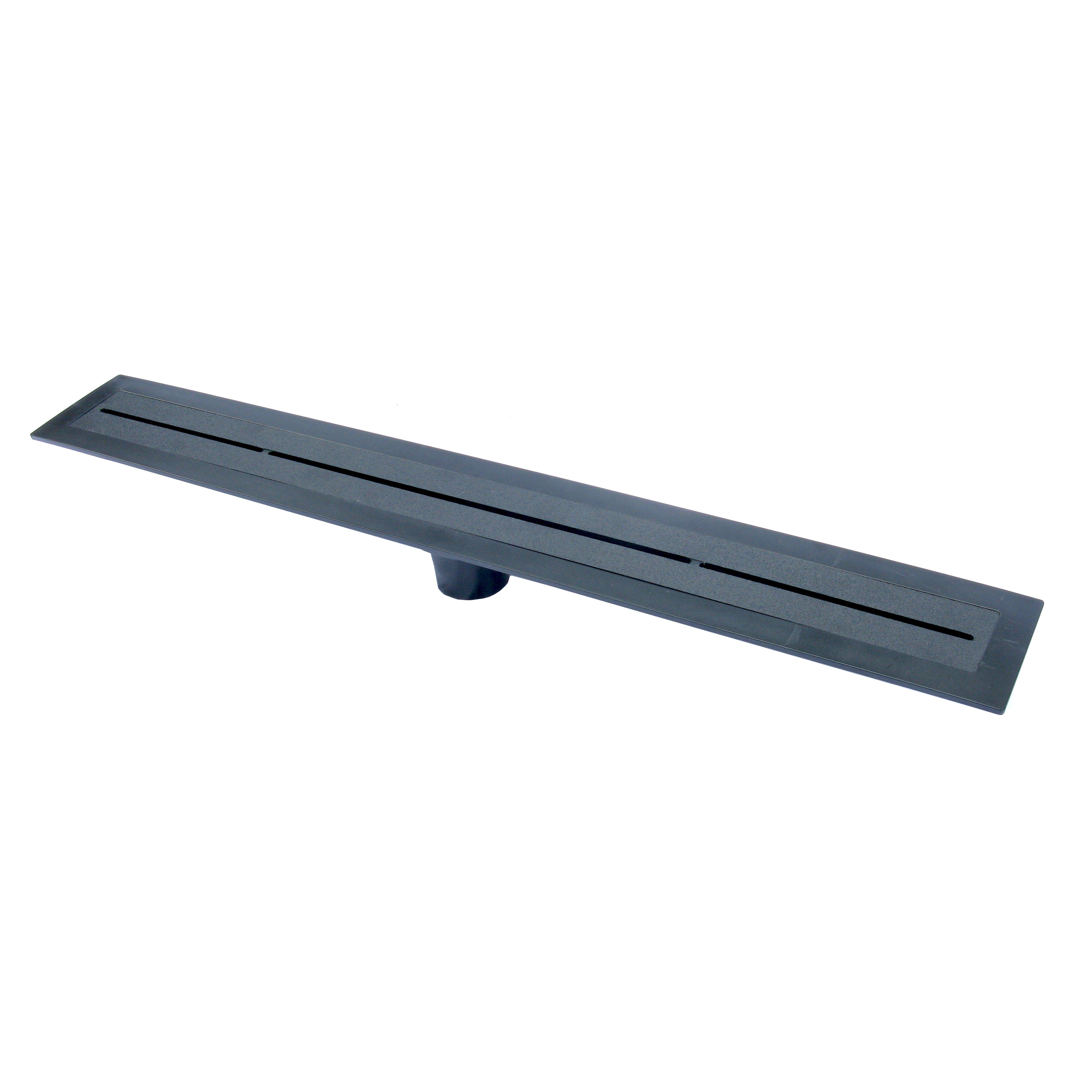 Compotite 24in. Tile-Over Top Black ABS Linear Drain Cover Plate