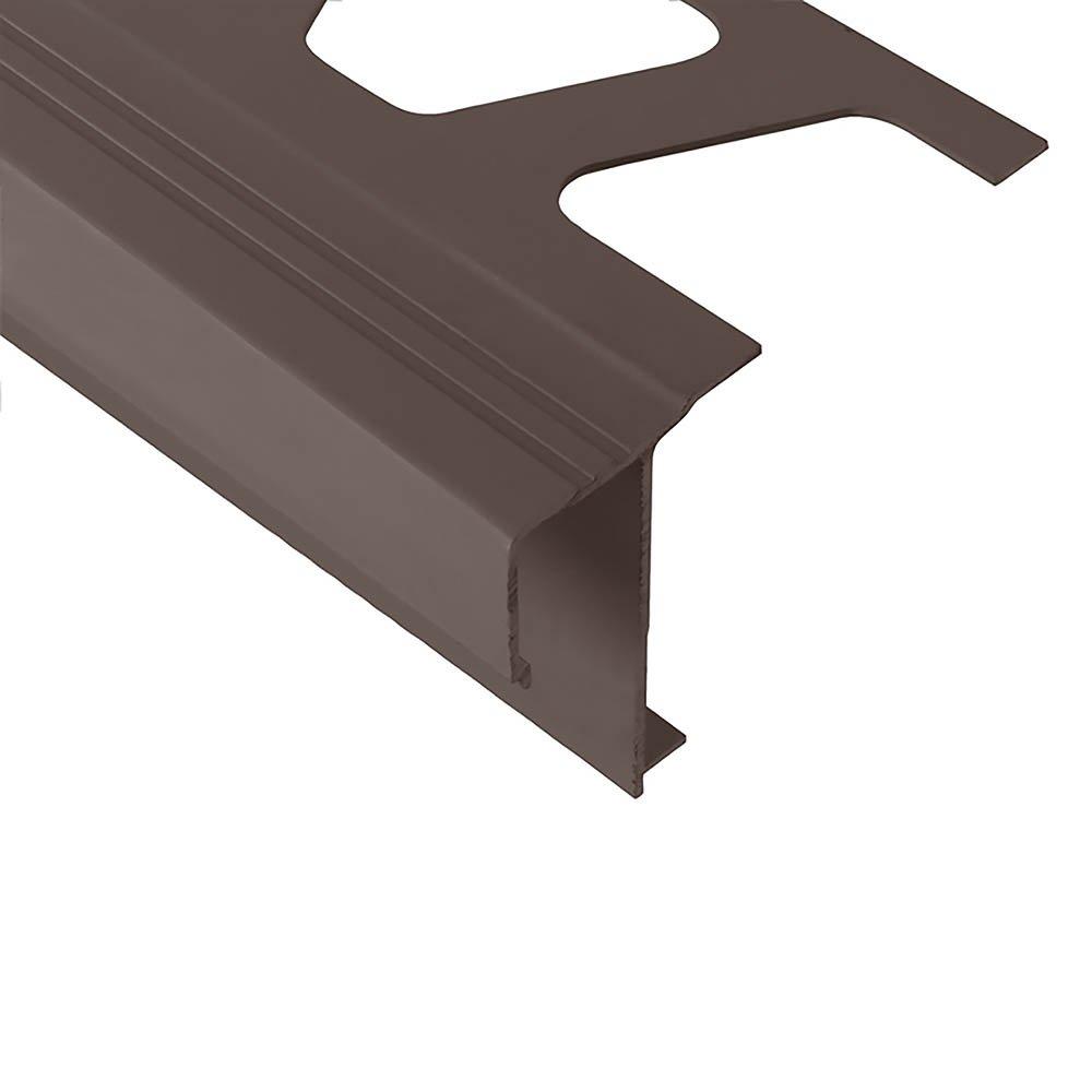 Schluter Bara-Rak Edge Trim w/ Drip Lip Aluminum Black Brown