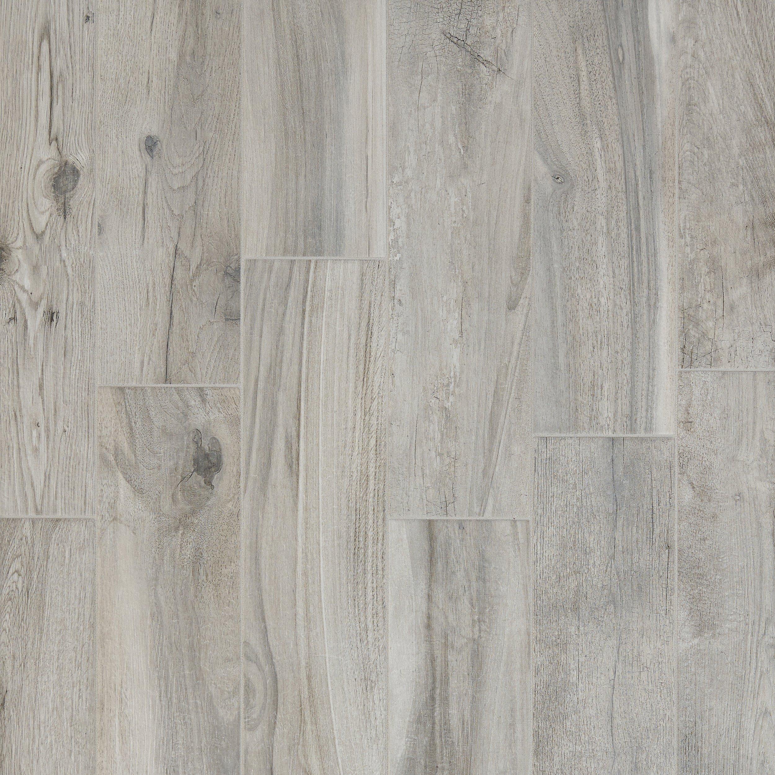 Hard Gray Wood Plank Matte Porcelain Tile