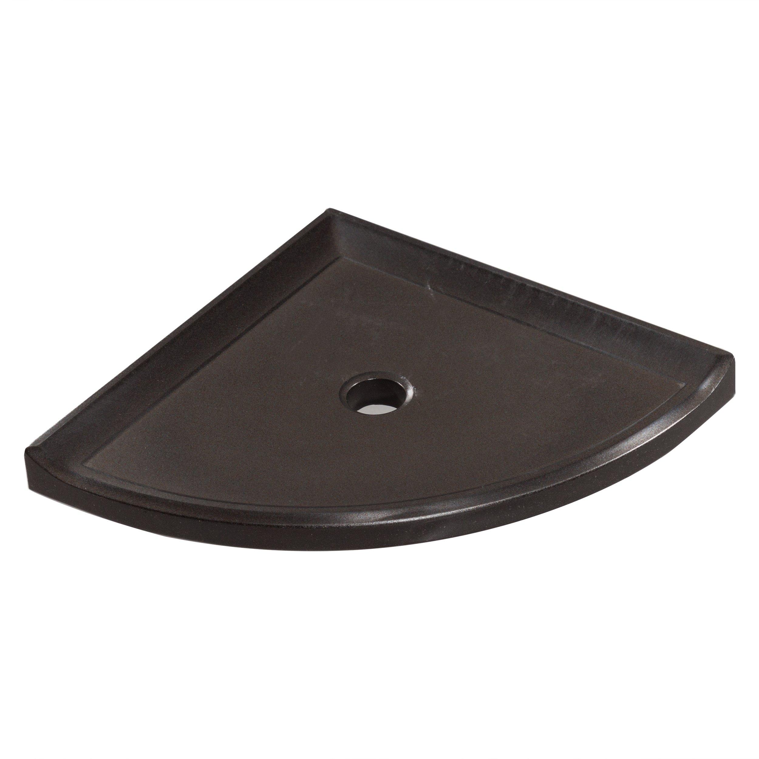 Square Edge Black Matte Corner Shelf