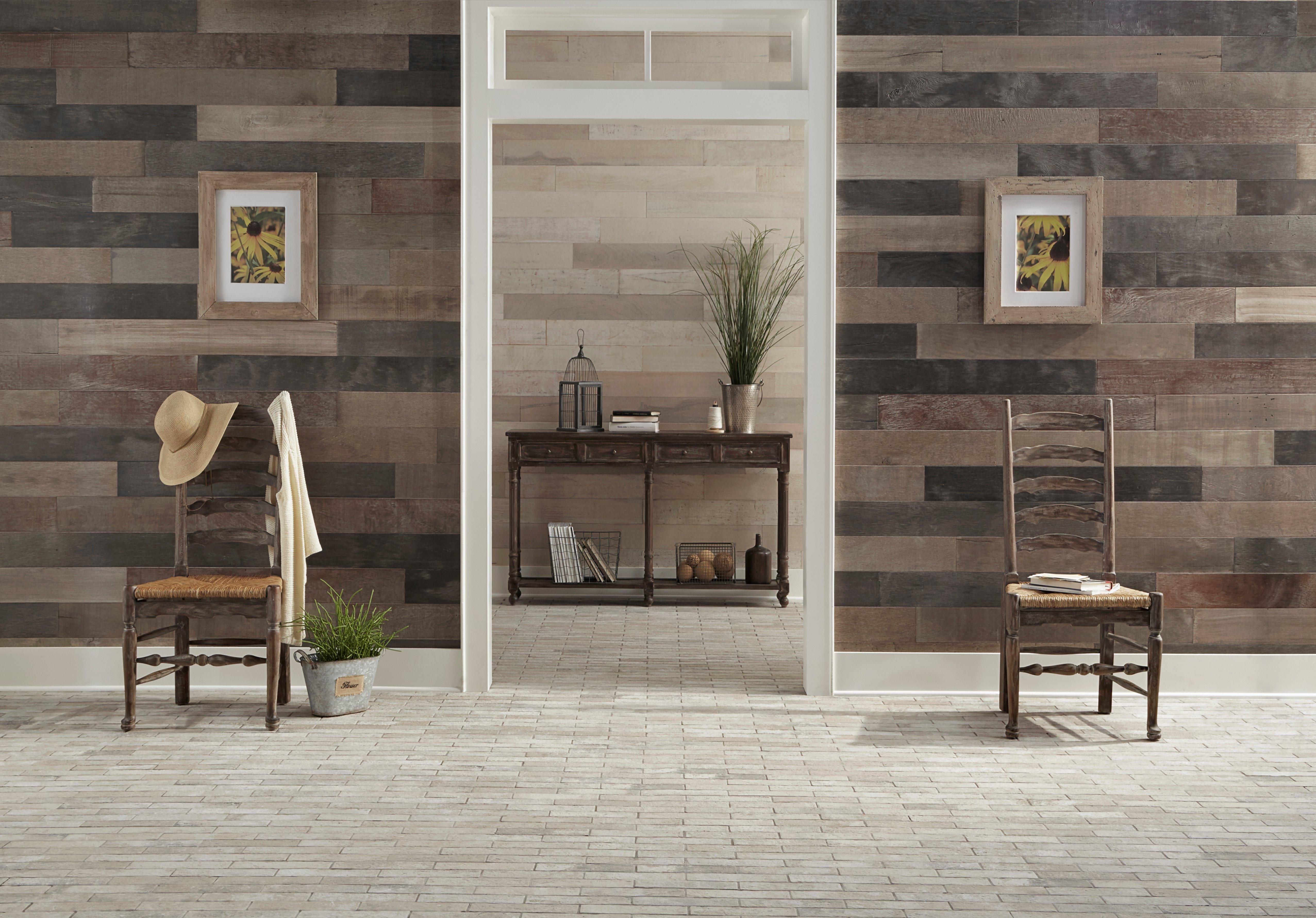 Distressed White Wall Plank