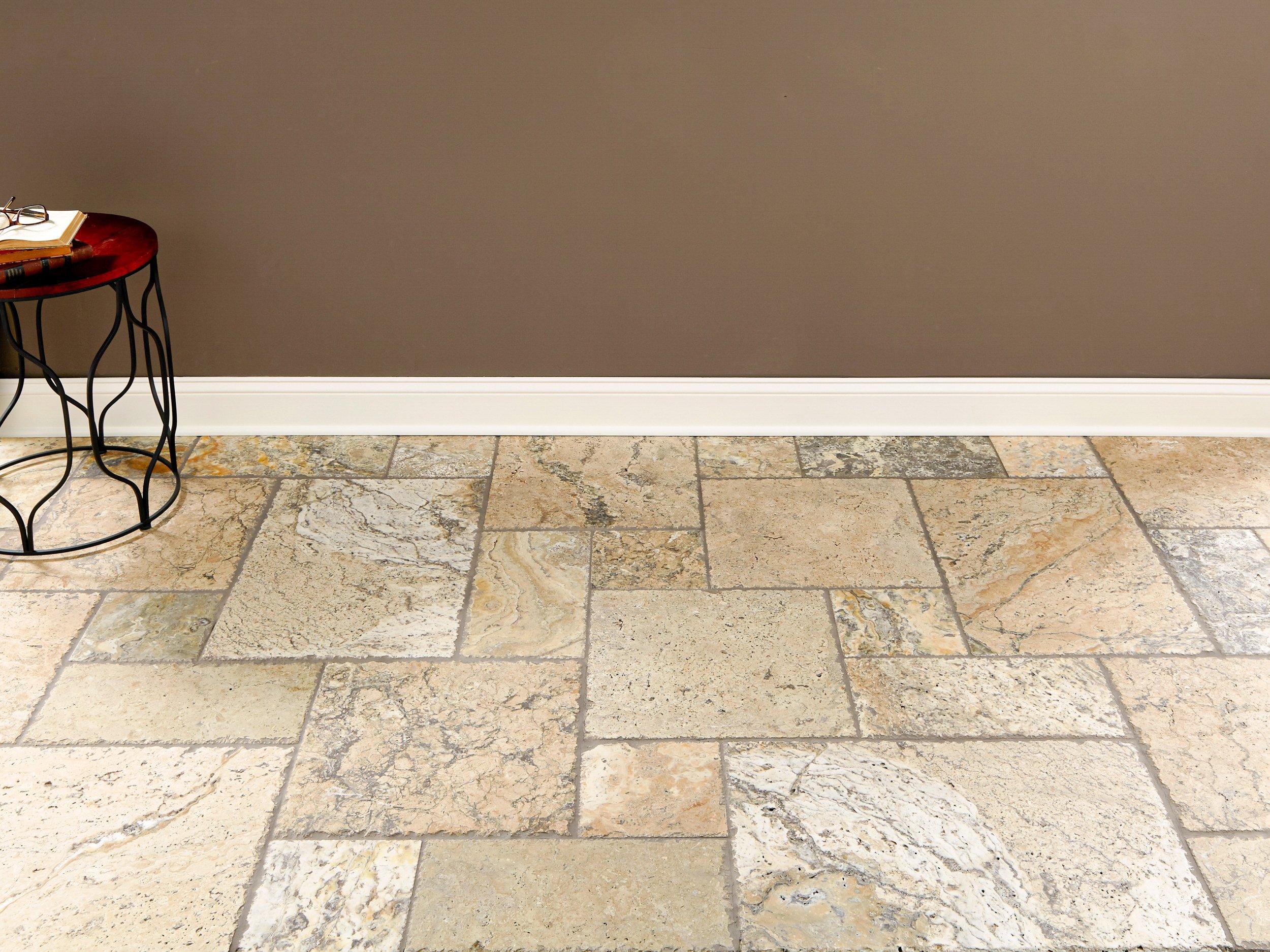 Lava Onyx Brushed Chiseled Travertine Tile