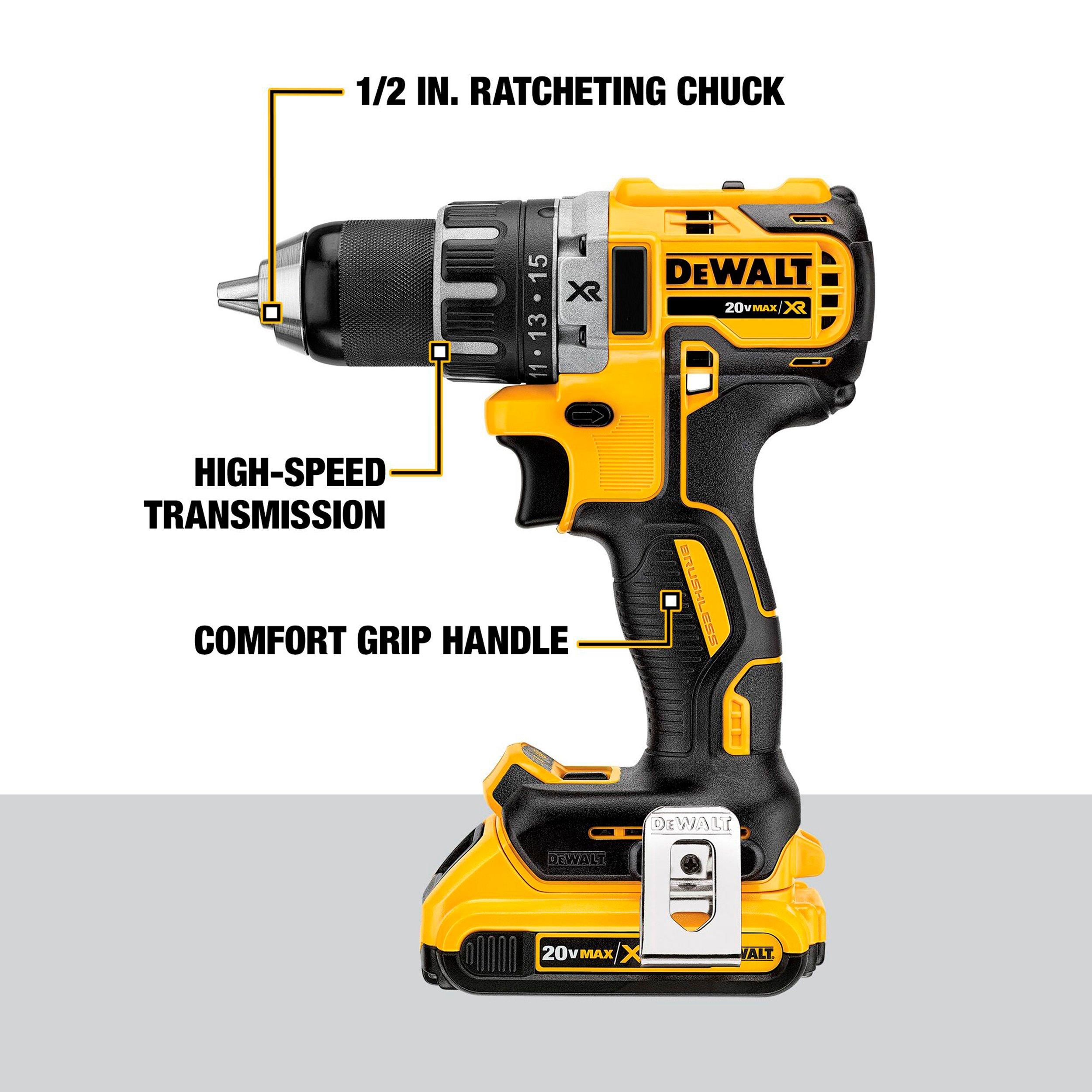 DeWalt 20-Volt MAX XR Lithium Ion Brushless Compact Drill / Driver Kit