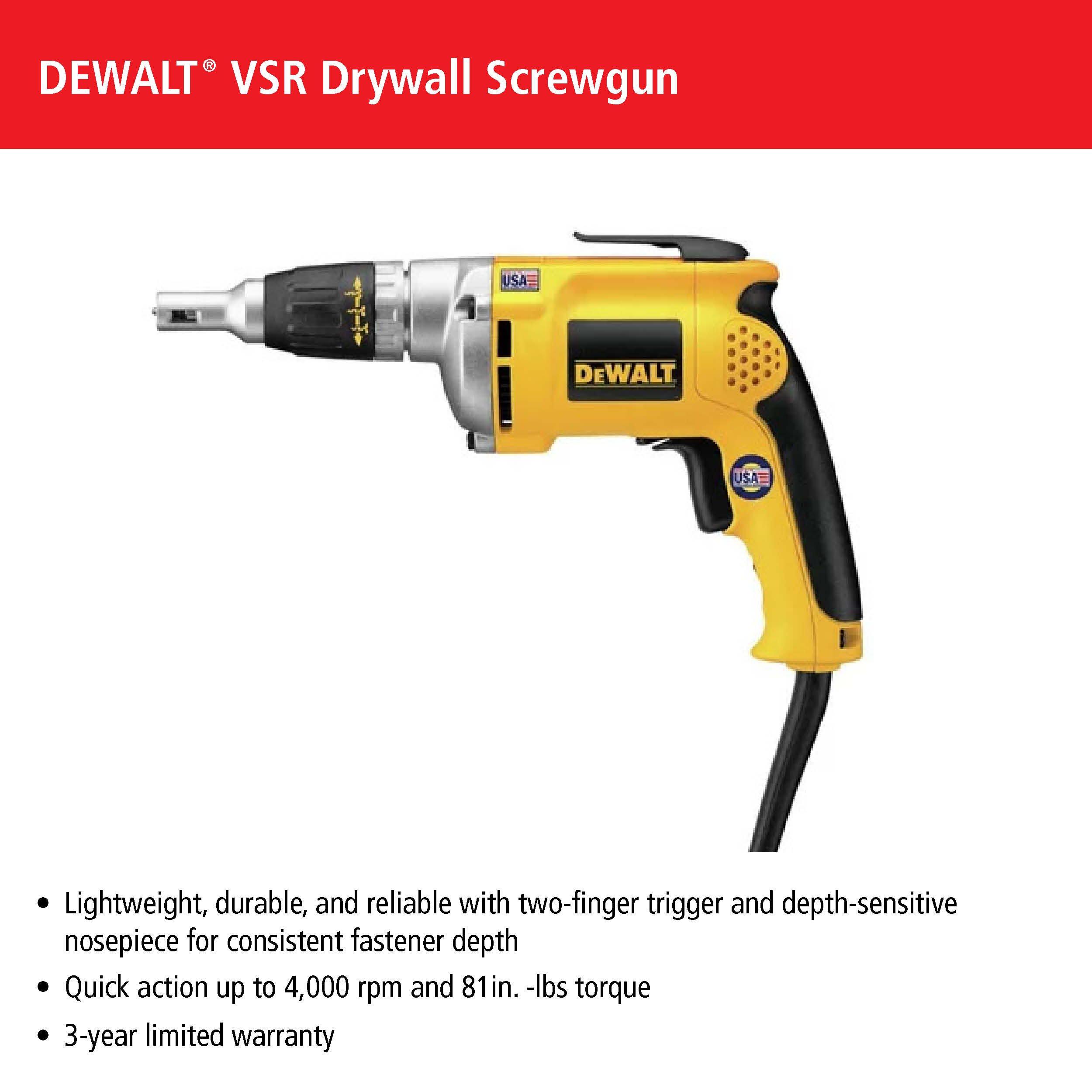 Dewalt corded best sale drywall screw gun