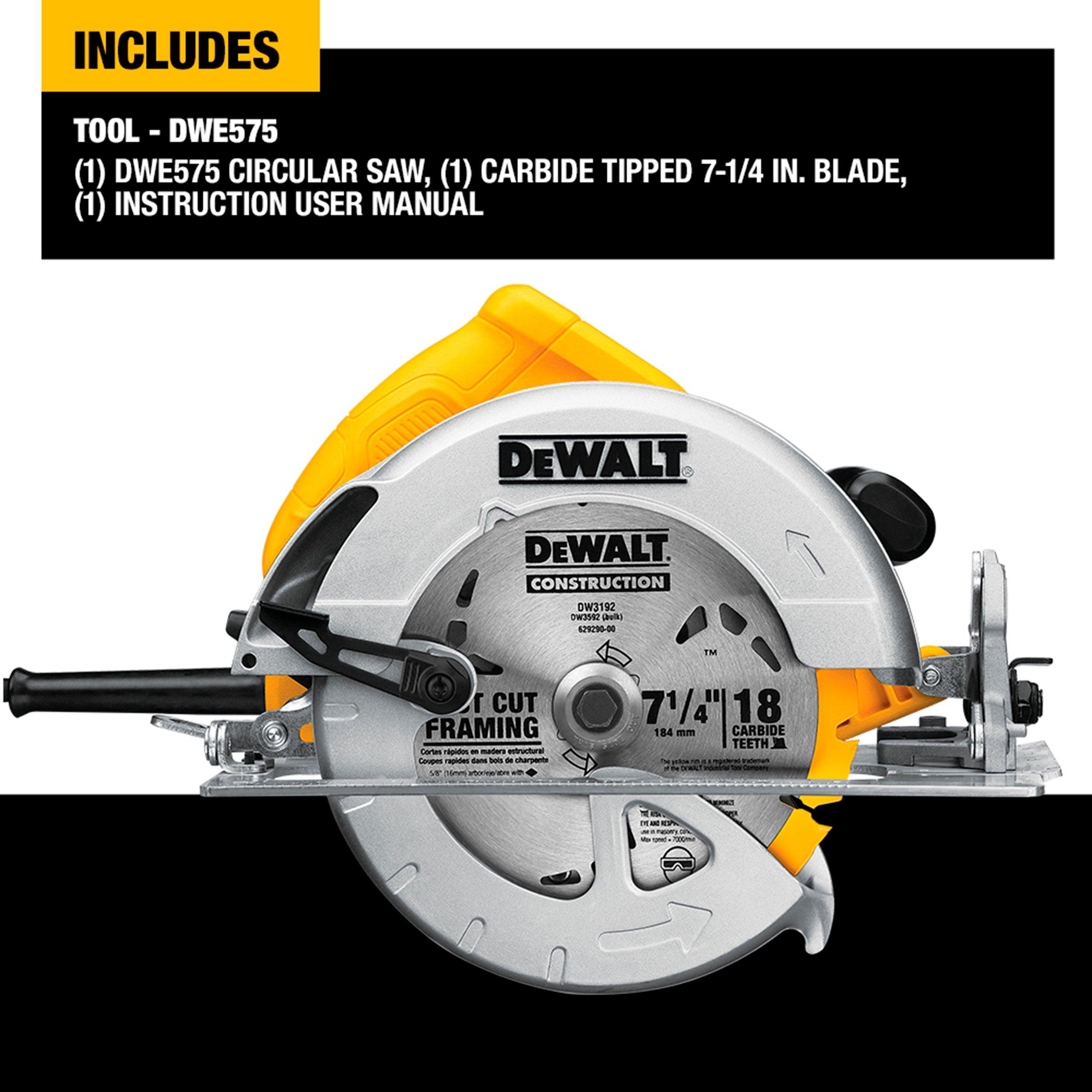 DEWALT 7-1/4 Lightweight Circular Saw DWE575 - JMP Wood