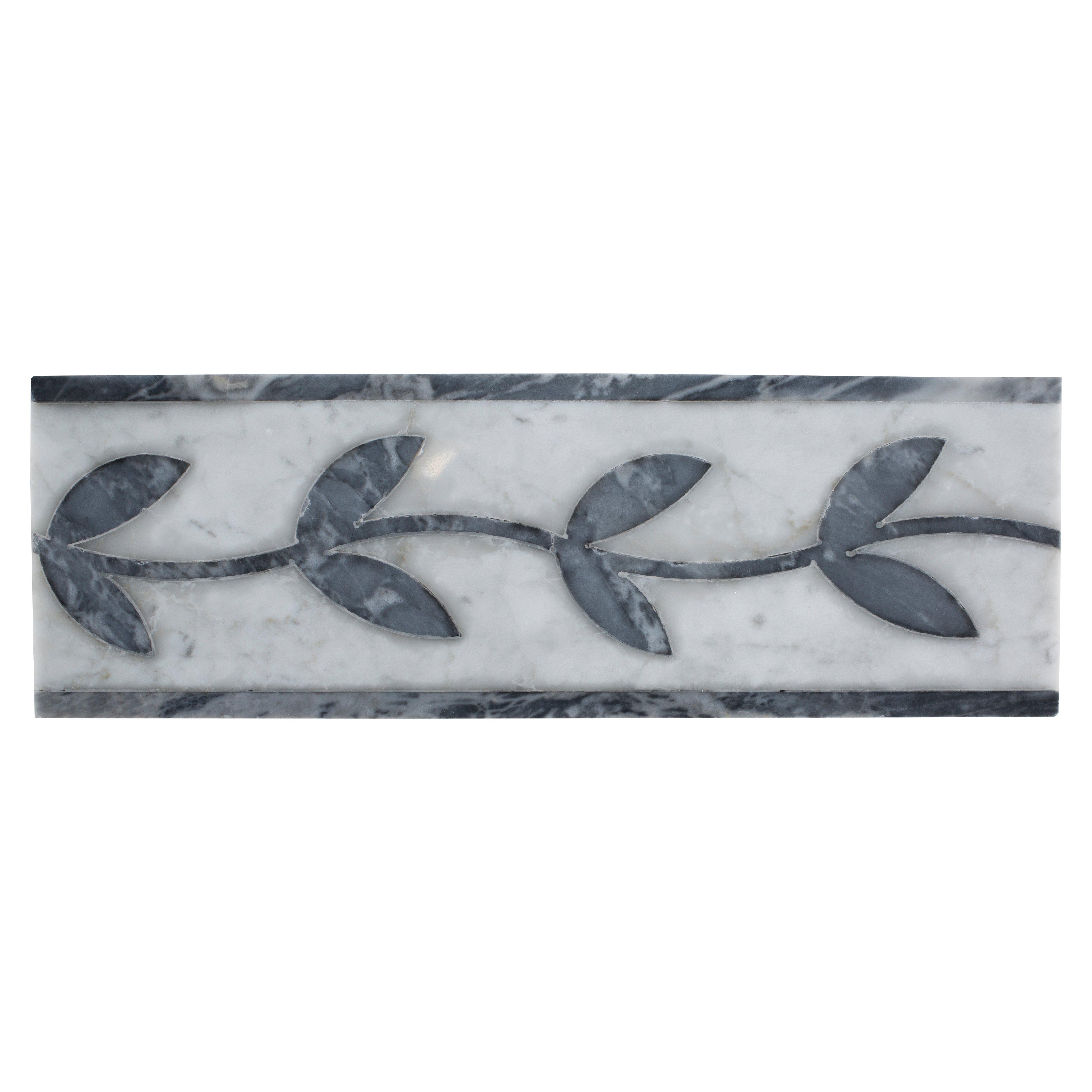 Carrara Ivy Polished Marble Border
