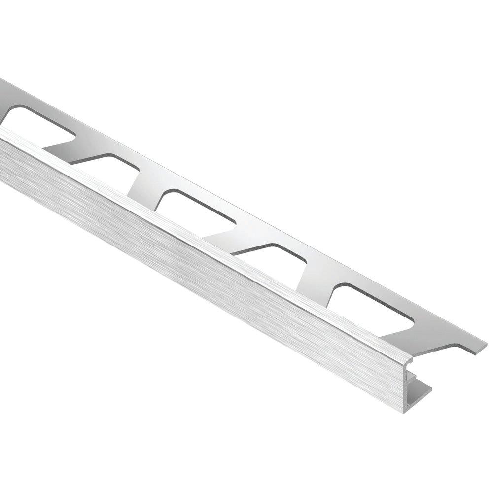 Schluter JOLLY Brushed Chrome 1/2in. Anodized Aluminum 8 ft. 2-1/2 in. Tile Edging Trim