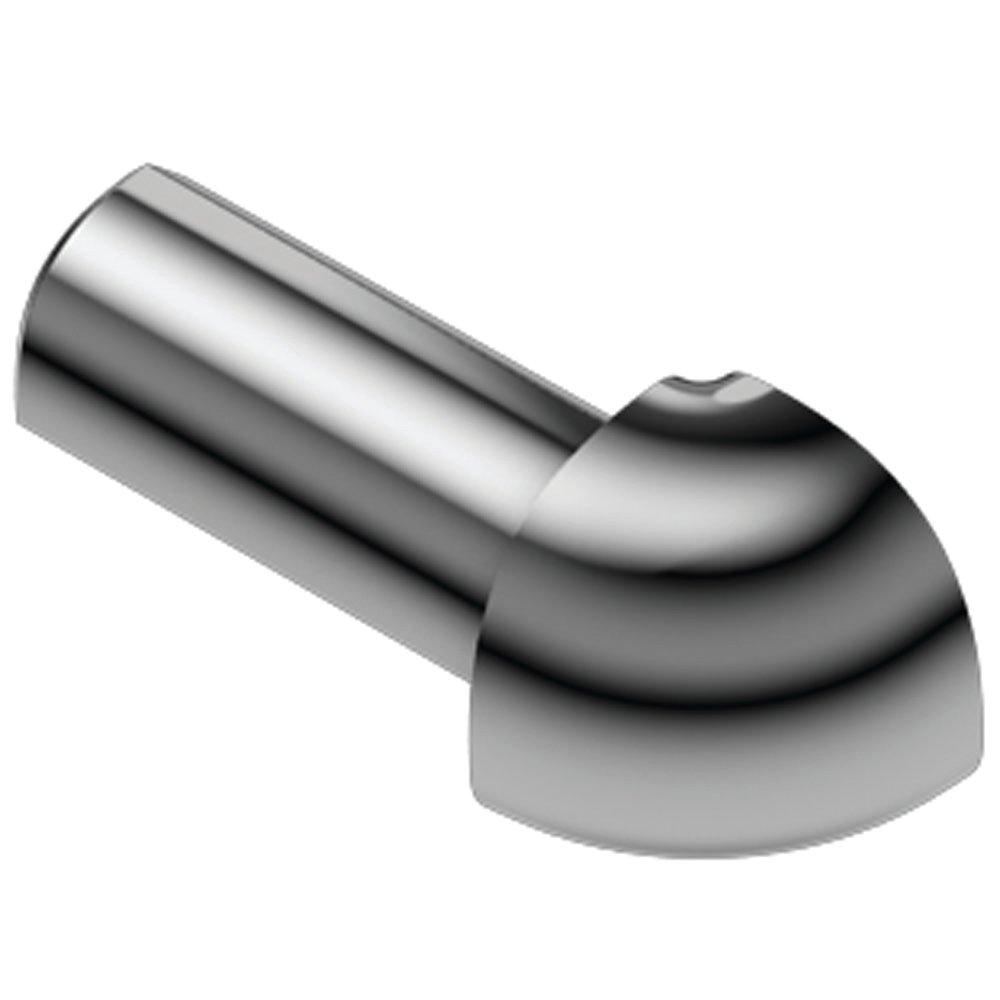 Schluter-RONDEC Outside Corner for 5/16in. PVC Polished Chrome RONDEC Profile