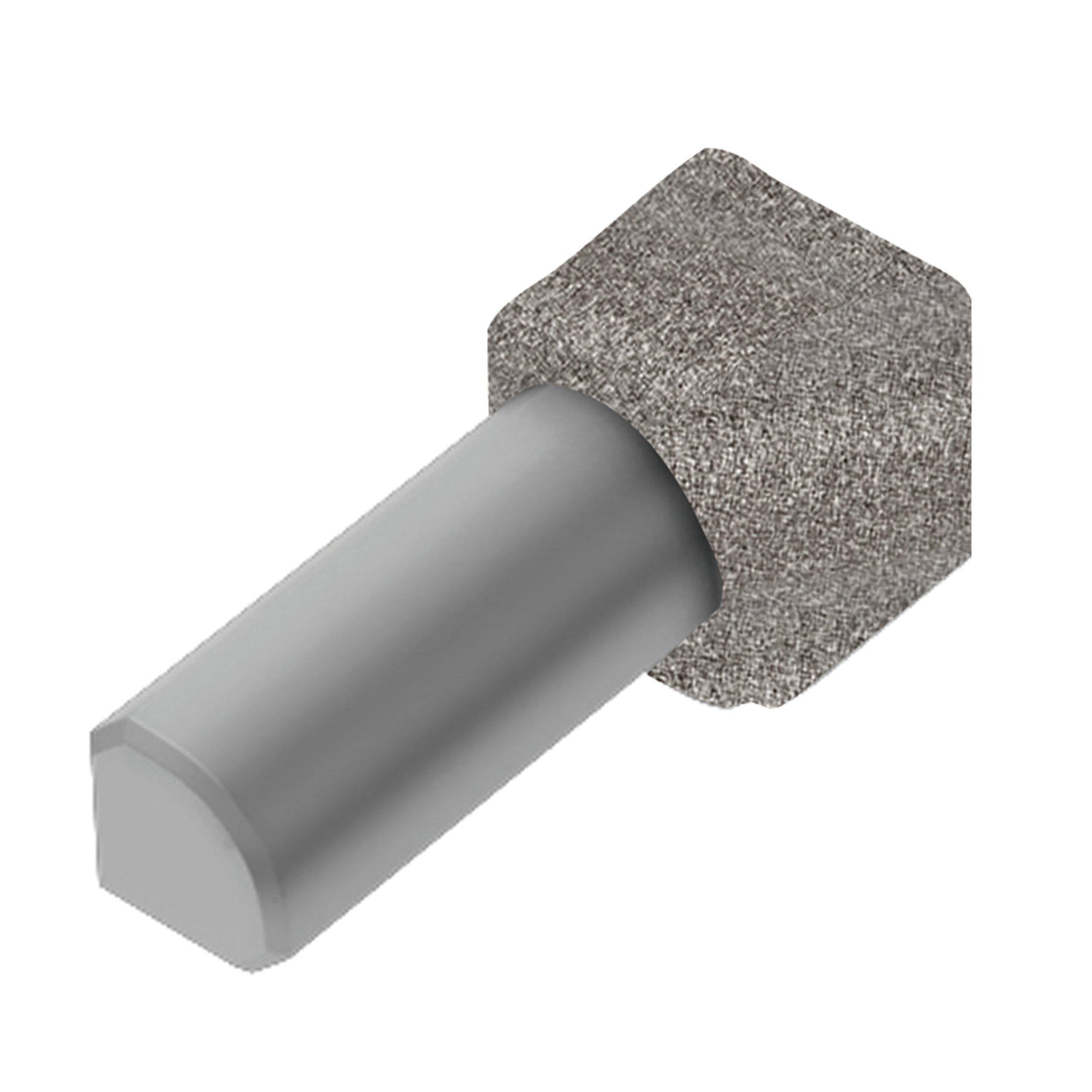 Schluter-RONDEC Inside Corner for 3/8in. PVC Aluminum Stone Gray RONDEC Profile