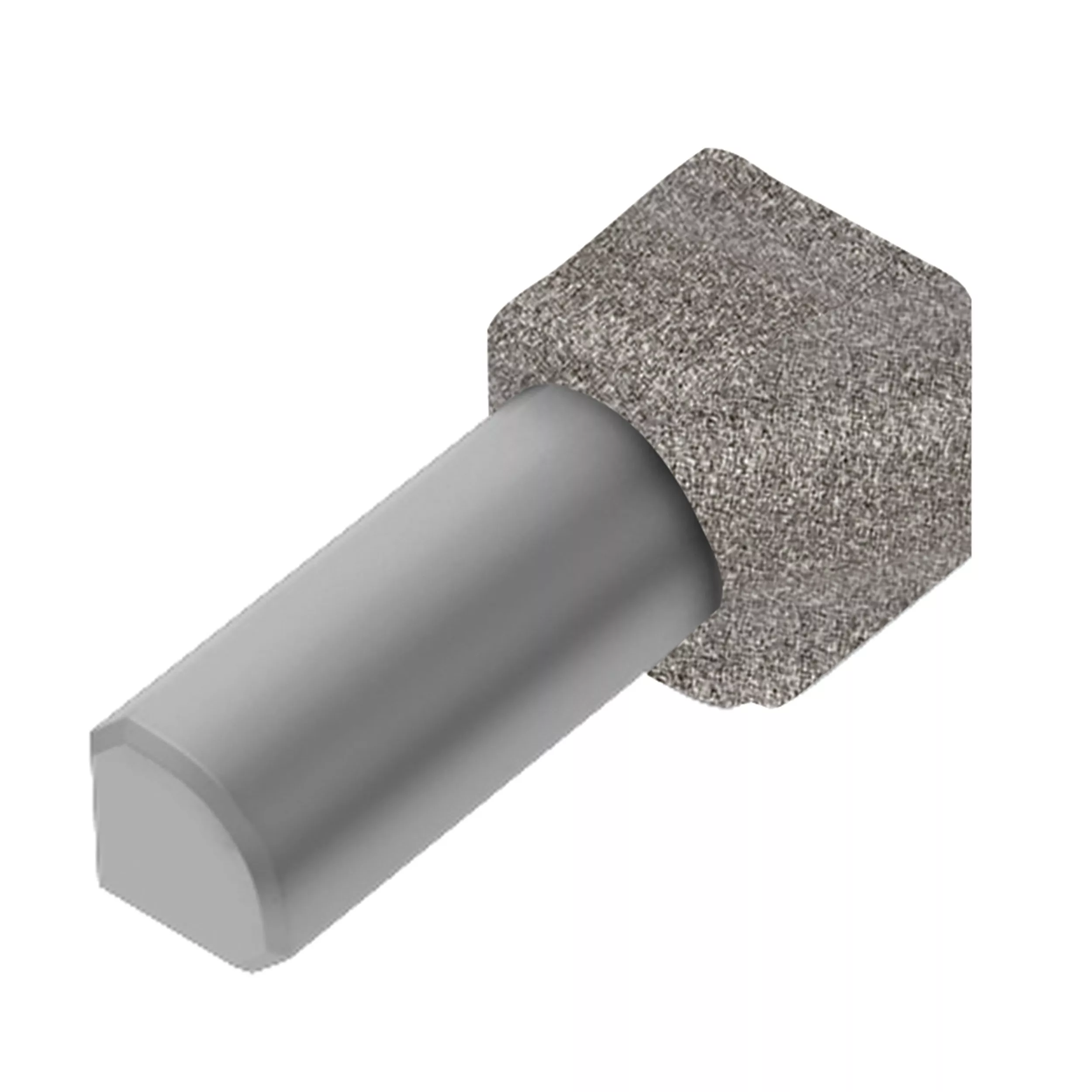 Schluter-RONDEC Inside Corner for 3/8in. PVC Aluminum Stone Gray RONDEC Profile