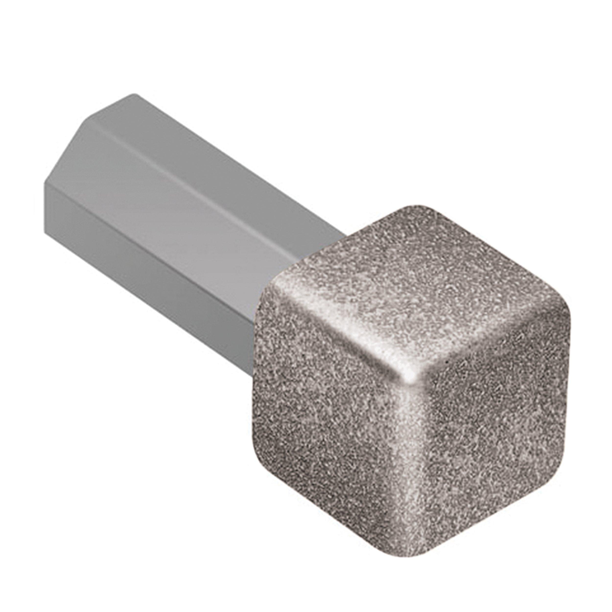 Schluter QUADEC Aluminum Stone Gray 3/8in. Inside/Outside Corner