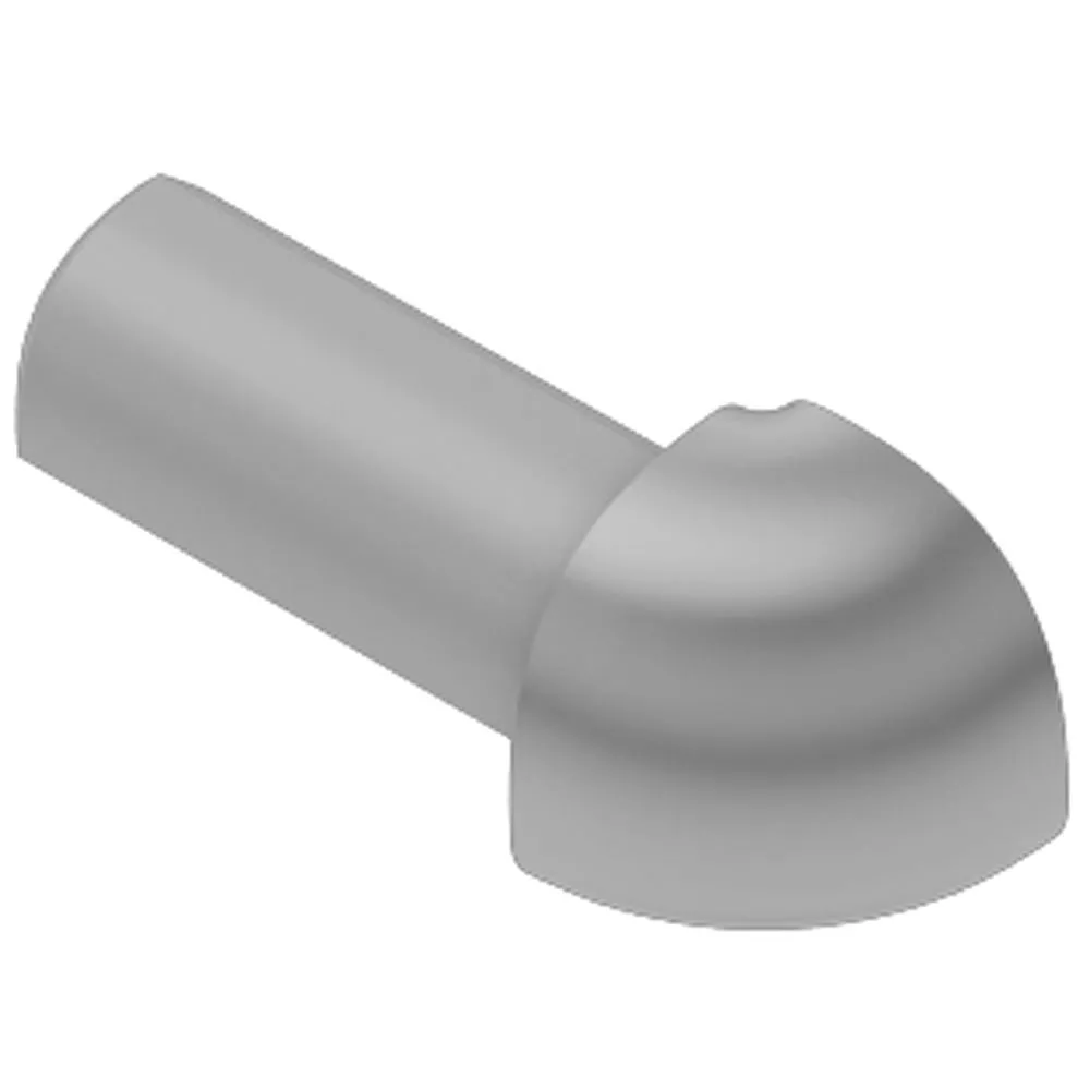 Schluter-RONDEC Outside Corner for 1/2in. PVC Aluminum Gray RONDEC Profile