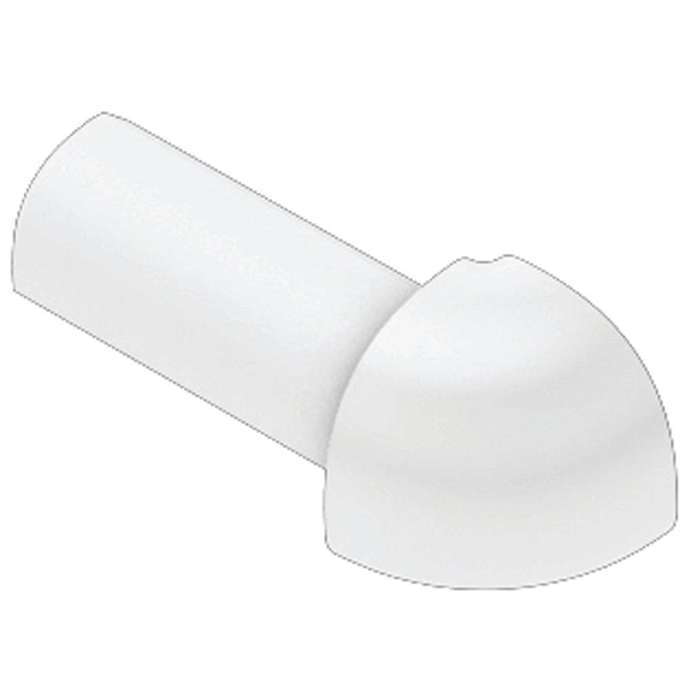 Schluter-RONDEC Outside Corner for 1/2in. PVC Aluminum Bright White RONDEC Profile