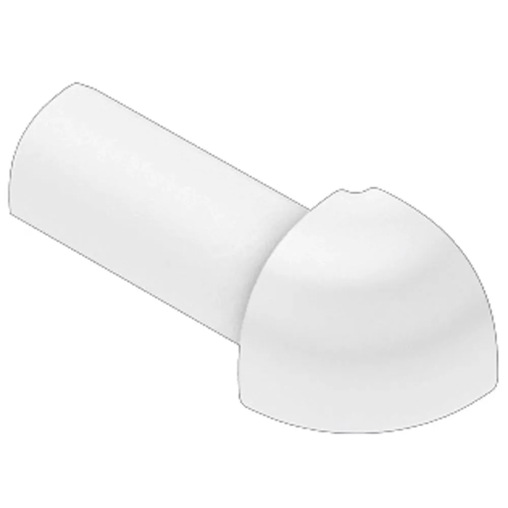 Schluter-RONDEC Outside Corner for 1/2in. PVC Aluminum Bright White RONDEC Profile