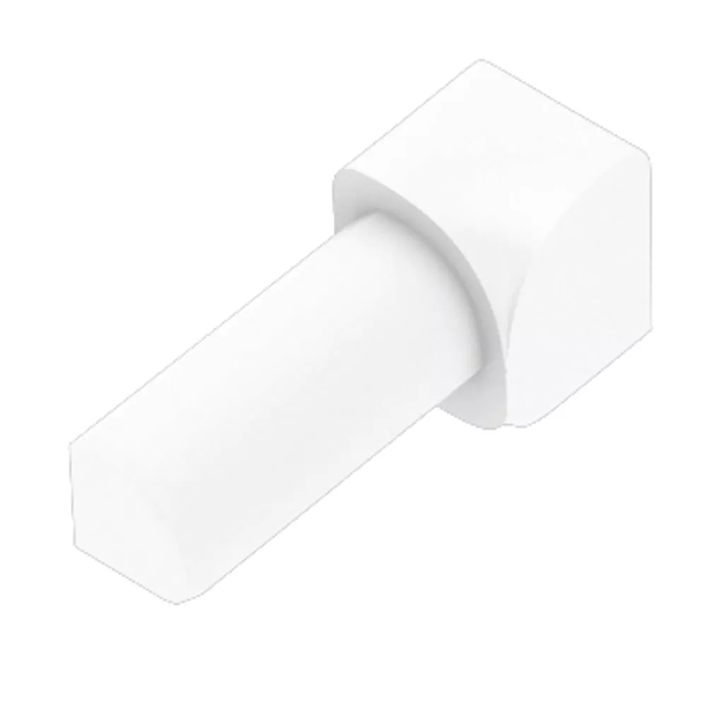 Schluter-RONDEC Inside Corner for 1/2in. PVC Aluminum Bright White RONDEC Profile