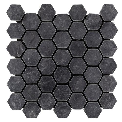 Black Hexagon Slate Mosaic 12 X 12 100341627 Floor And Decor