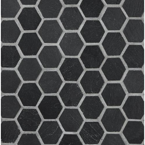 Black Hexagon Slate Mosaic 12 X 12 100341627 Floor And Decor