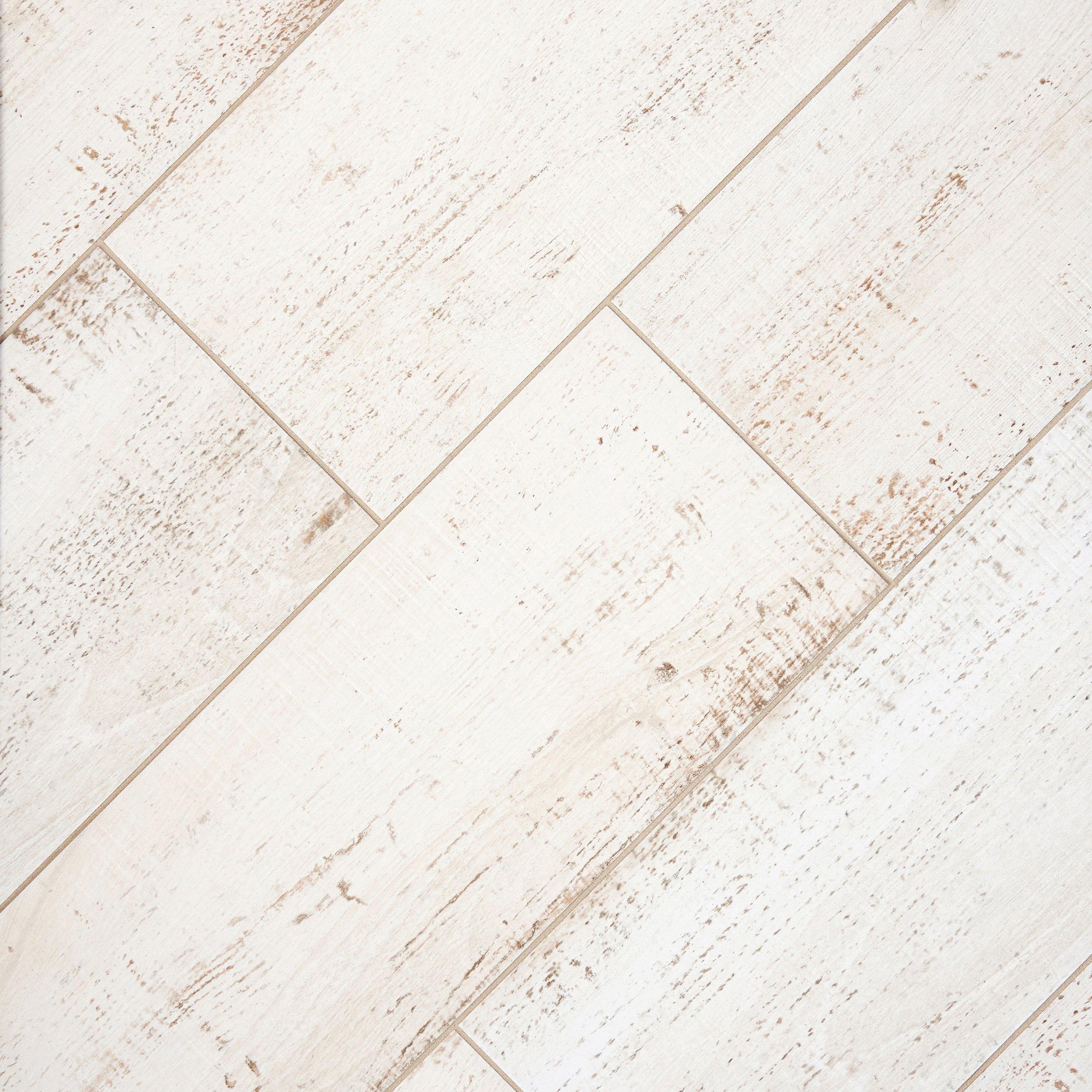 Windsor White Wood Plank Porcelain Tile 12 X 36 100344225 Floor And Decor