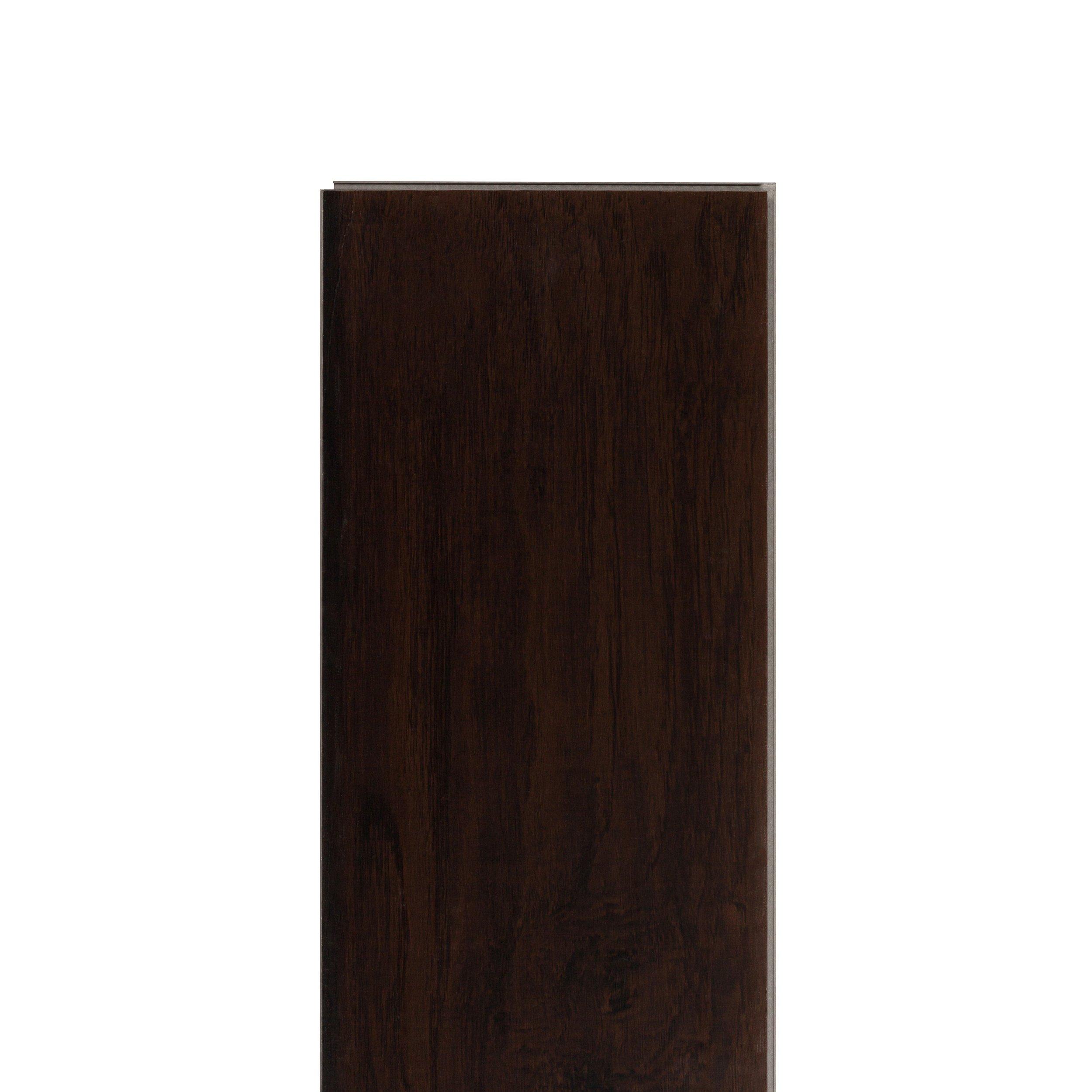 Dark Hampton Hickory Hand Scraped Luxury Vinyl Plank Floor and Decor