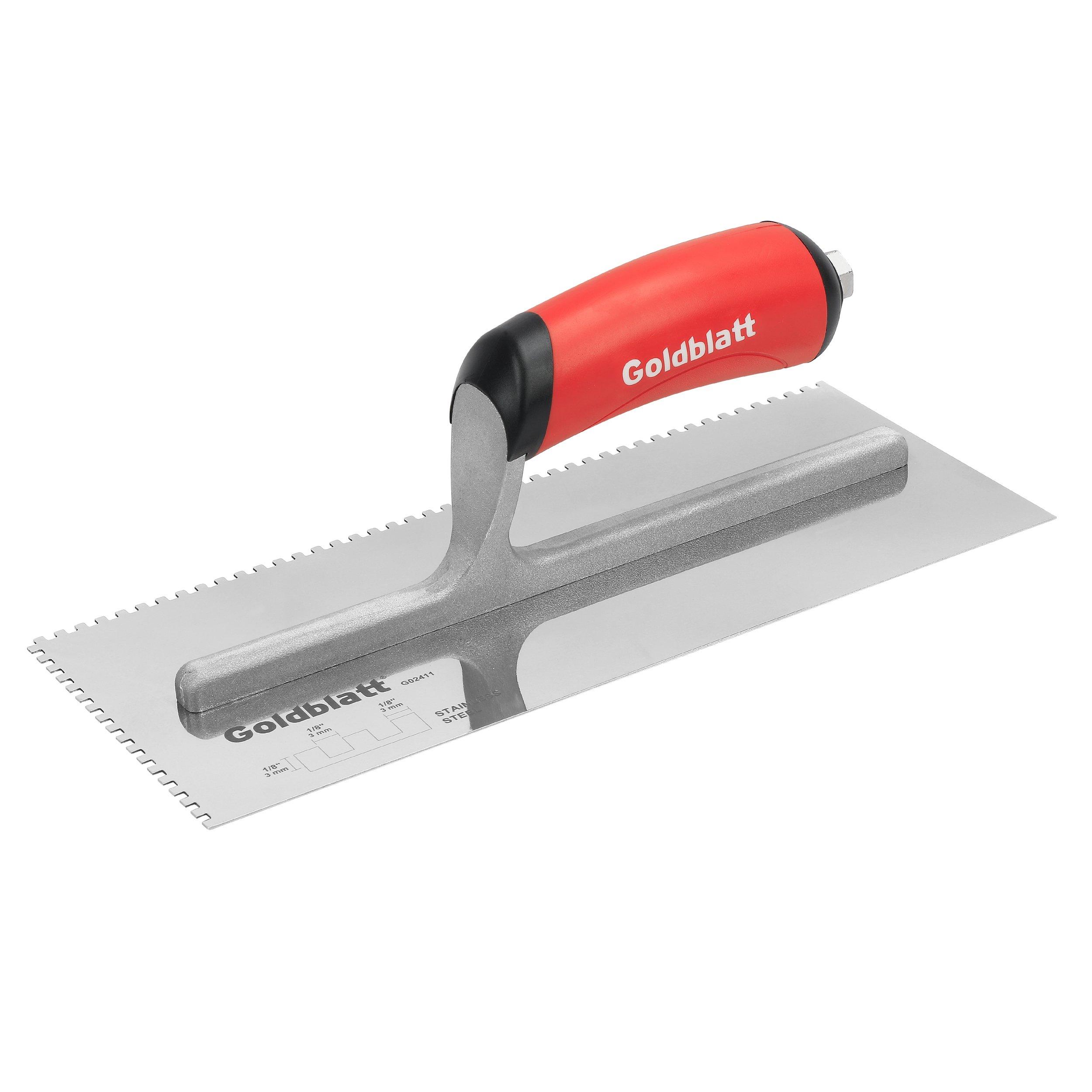 VITREX 11" Stainless Steel 4mm Square Notch/Notched Adhesive Tile Trowel,102970 