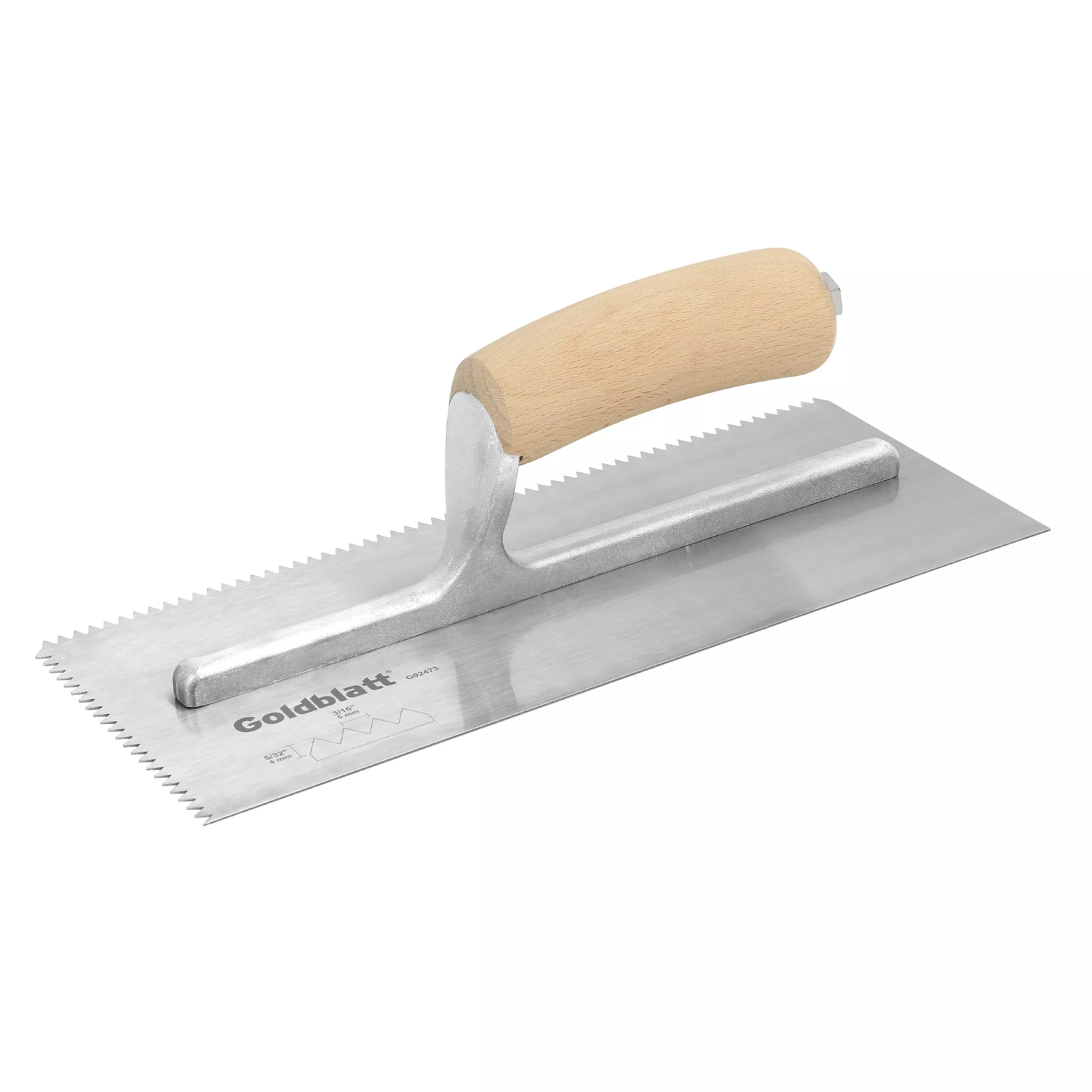 Goldblatt Wood Handle V Notched Trowel
