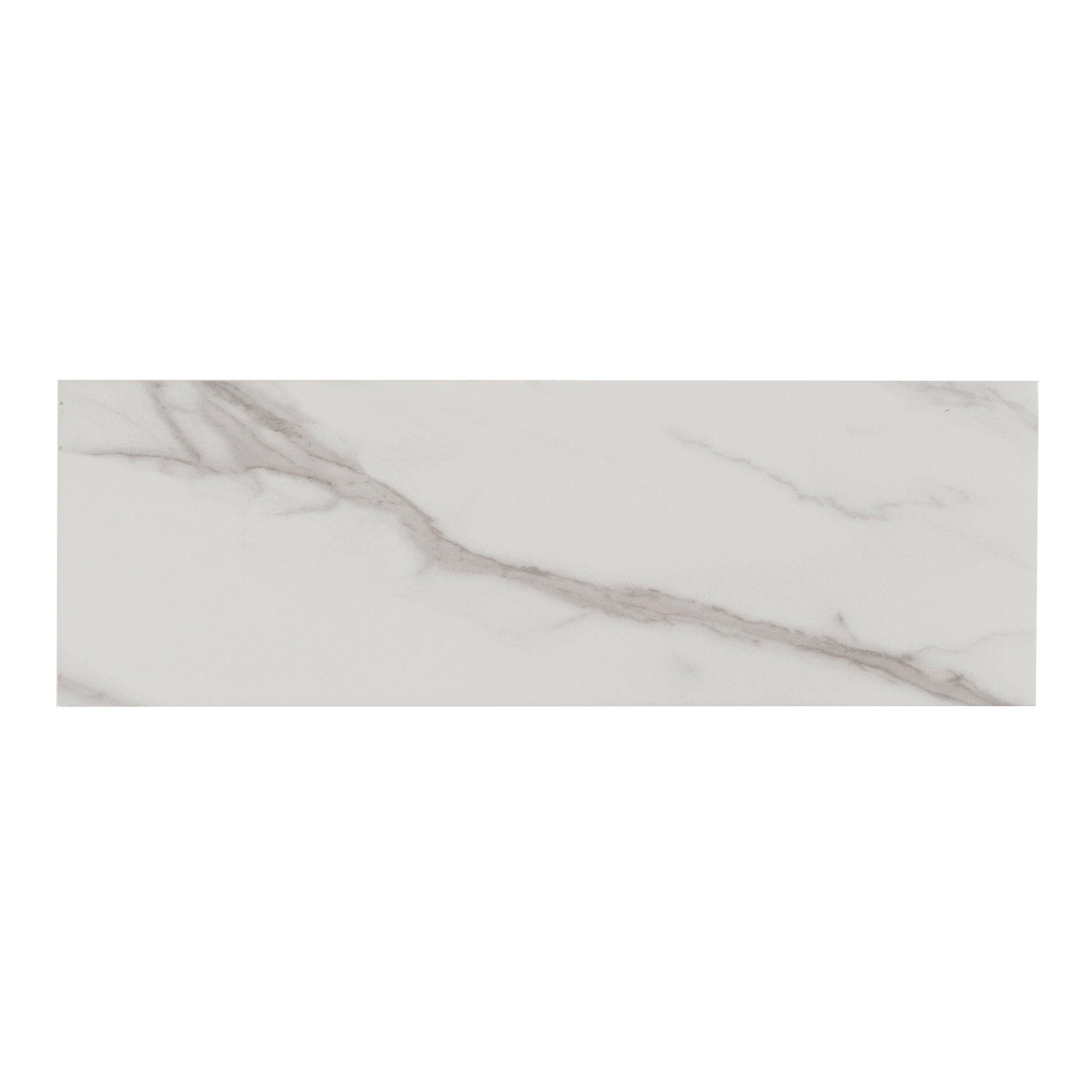 Marble Art Polished Ceramic Tile - 6 x 18 - 100387703 | Floor and Decor