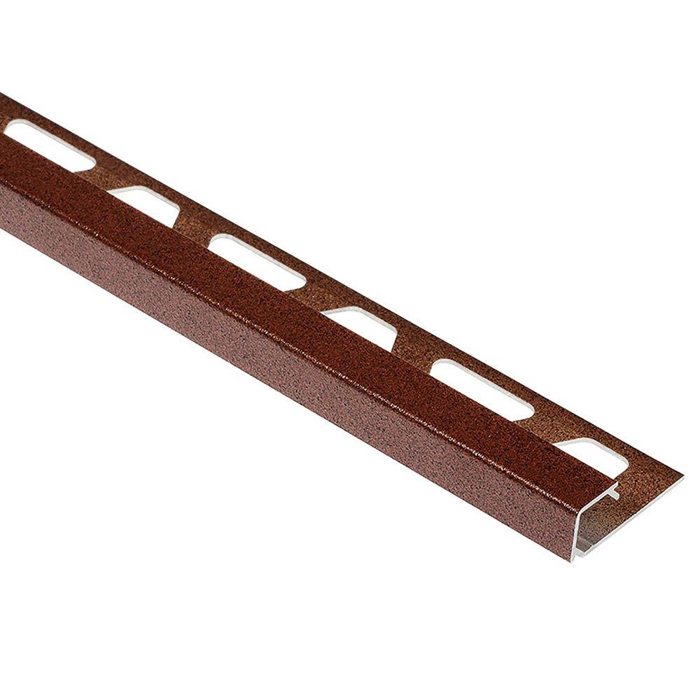Schluter Quadec Square Edge Trim 3/8in. Aluminum Rustic Brown