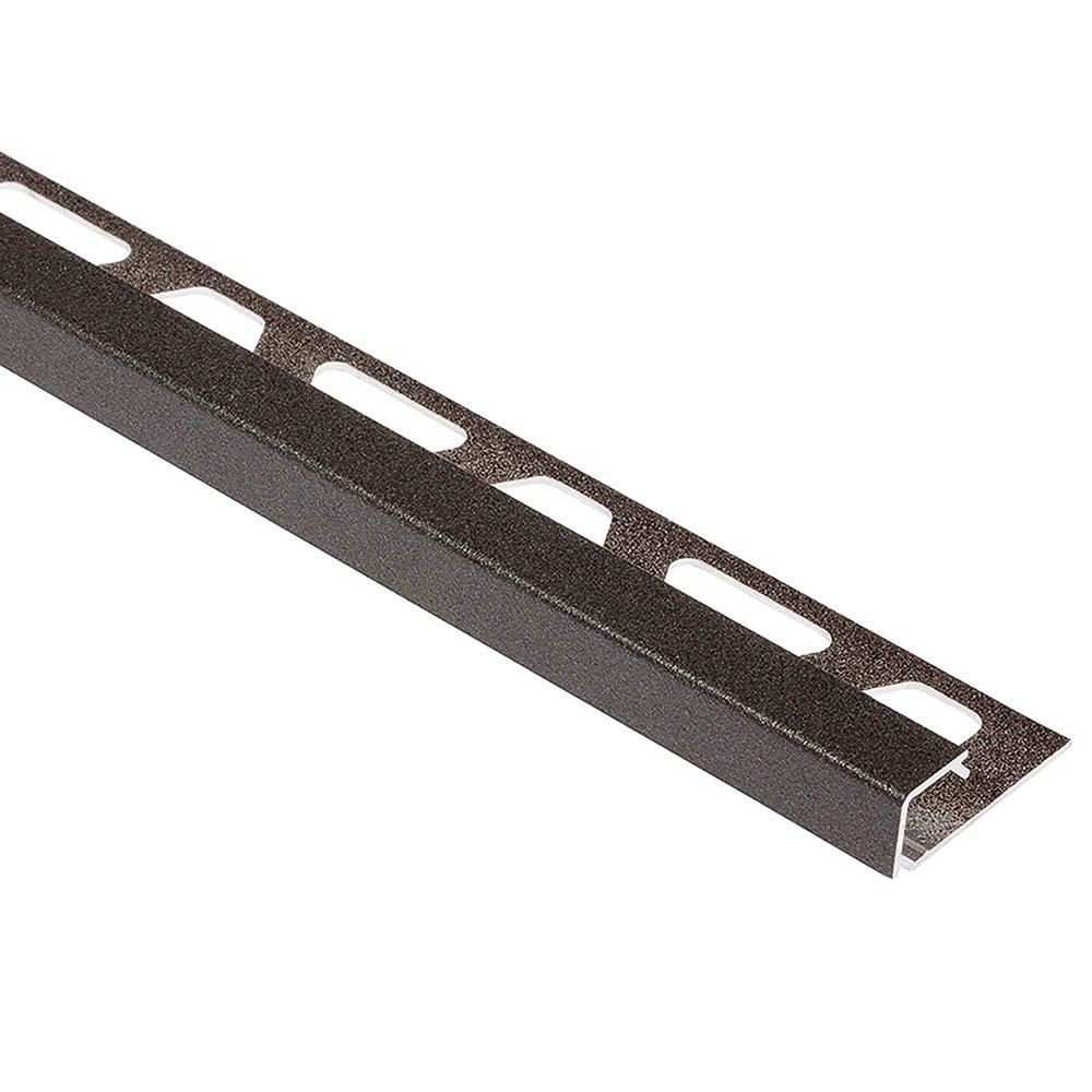 Schluter Quadec Square Edge Trim 3/8in. Aluminum Dark Anthracite
