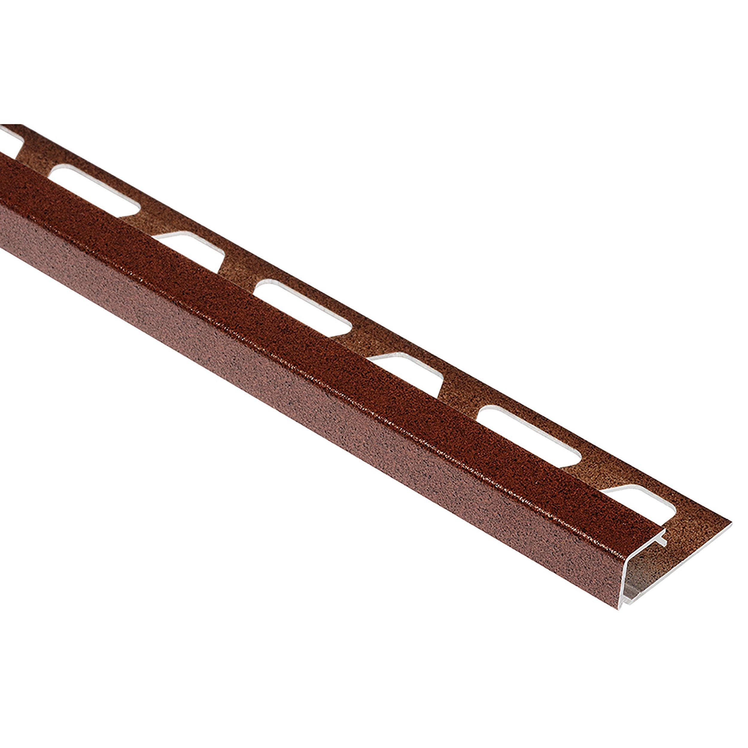 Schluter Quadec Square Edge Trim 7/16in. Aluminum Rustic Brown