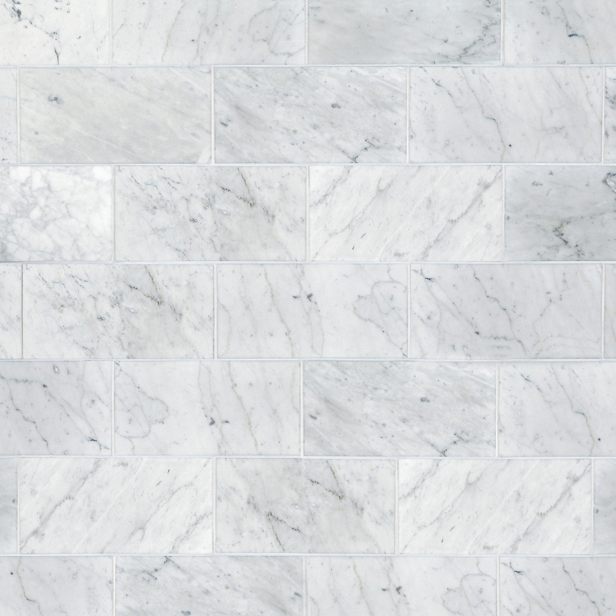 Bianco Carrara Honed White Marble Tile | Floor and Decor